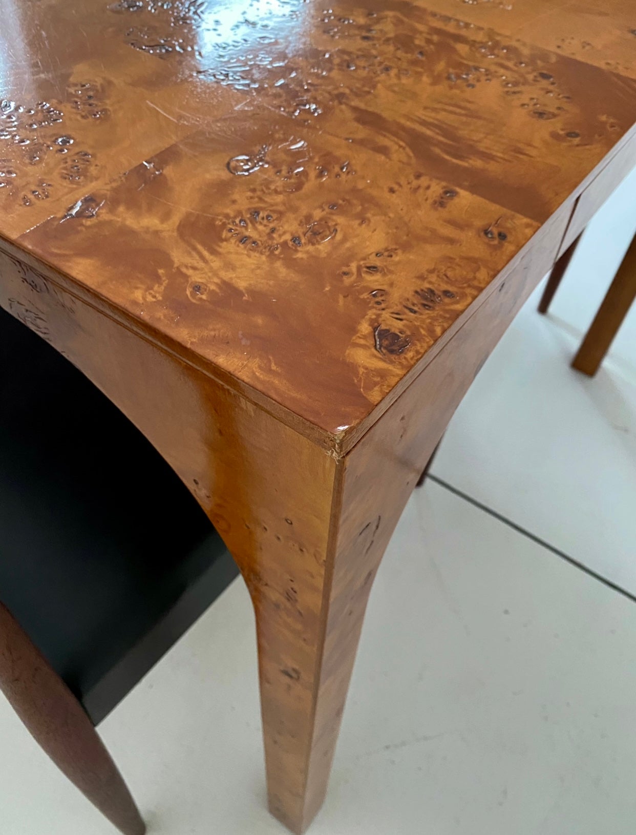 - Maple Burl Veneer Dining Table