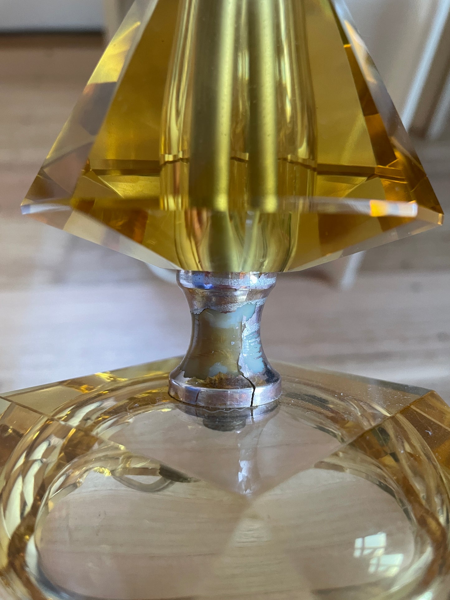 - Vintage Cut Glass Lamp - Made in England