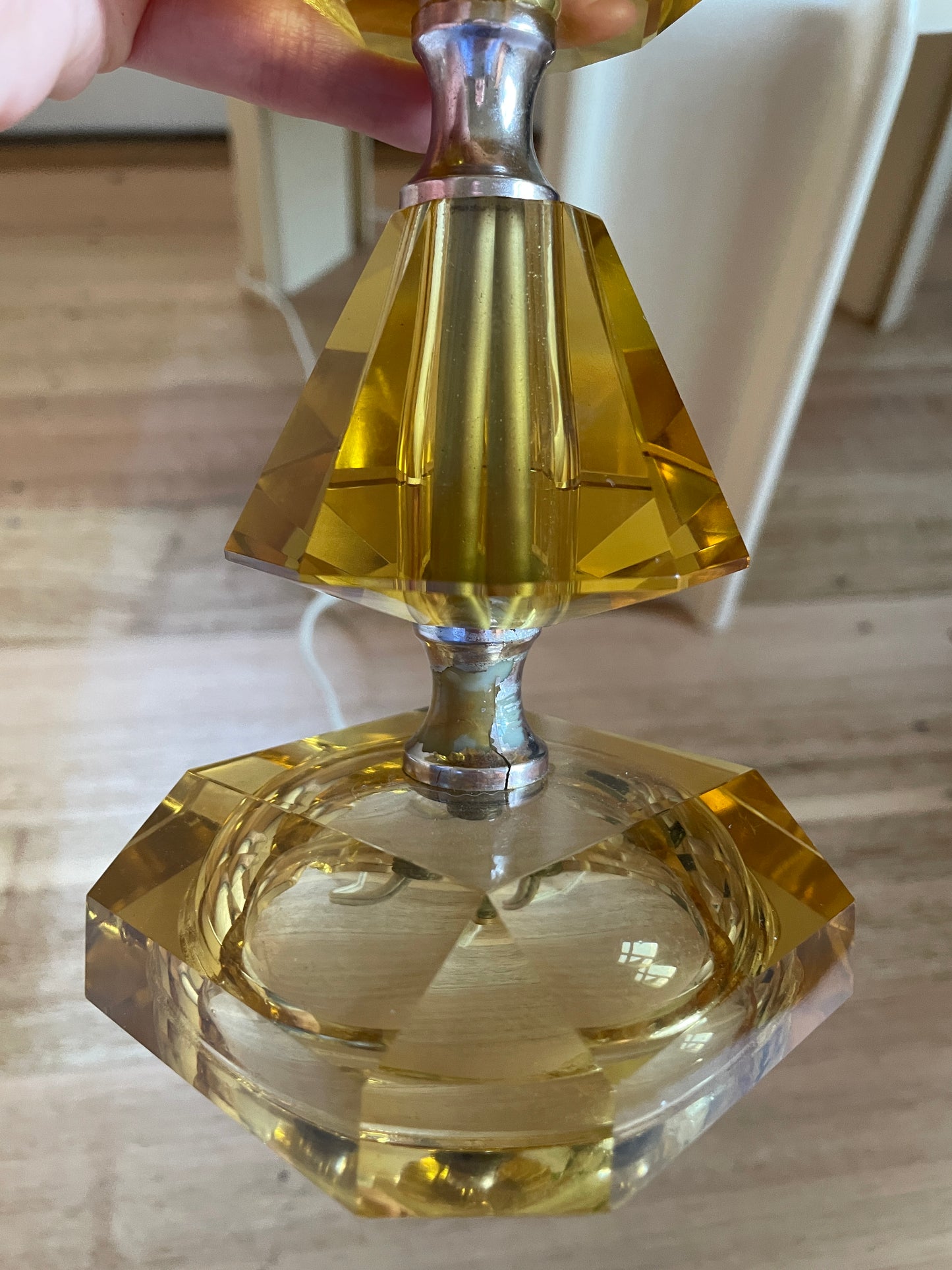 - Vintage Cut Glass Lamp - Made in England