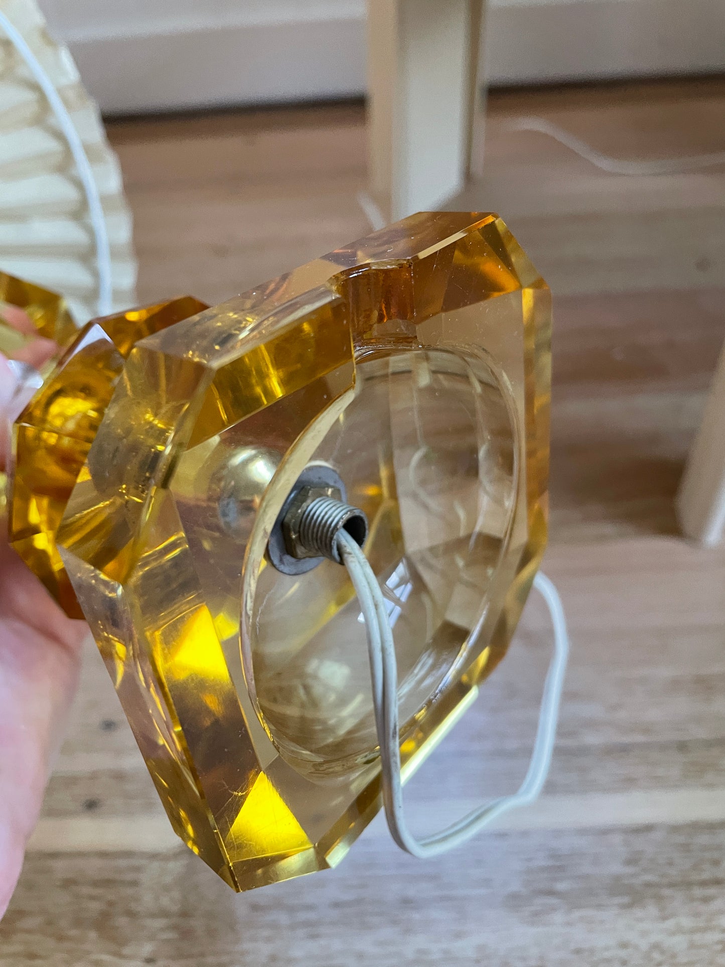 - Vintage Cut Glass Lamp - Made in England