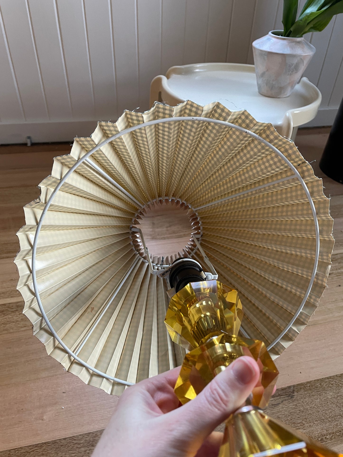 - Vintage Cut Glass Lamp - Made in England