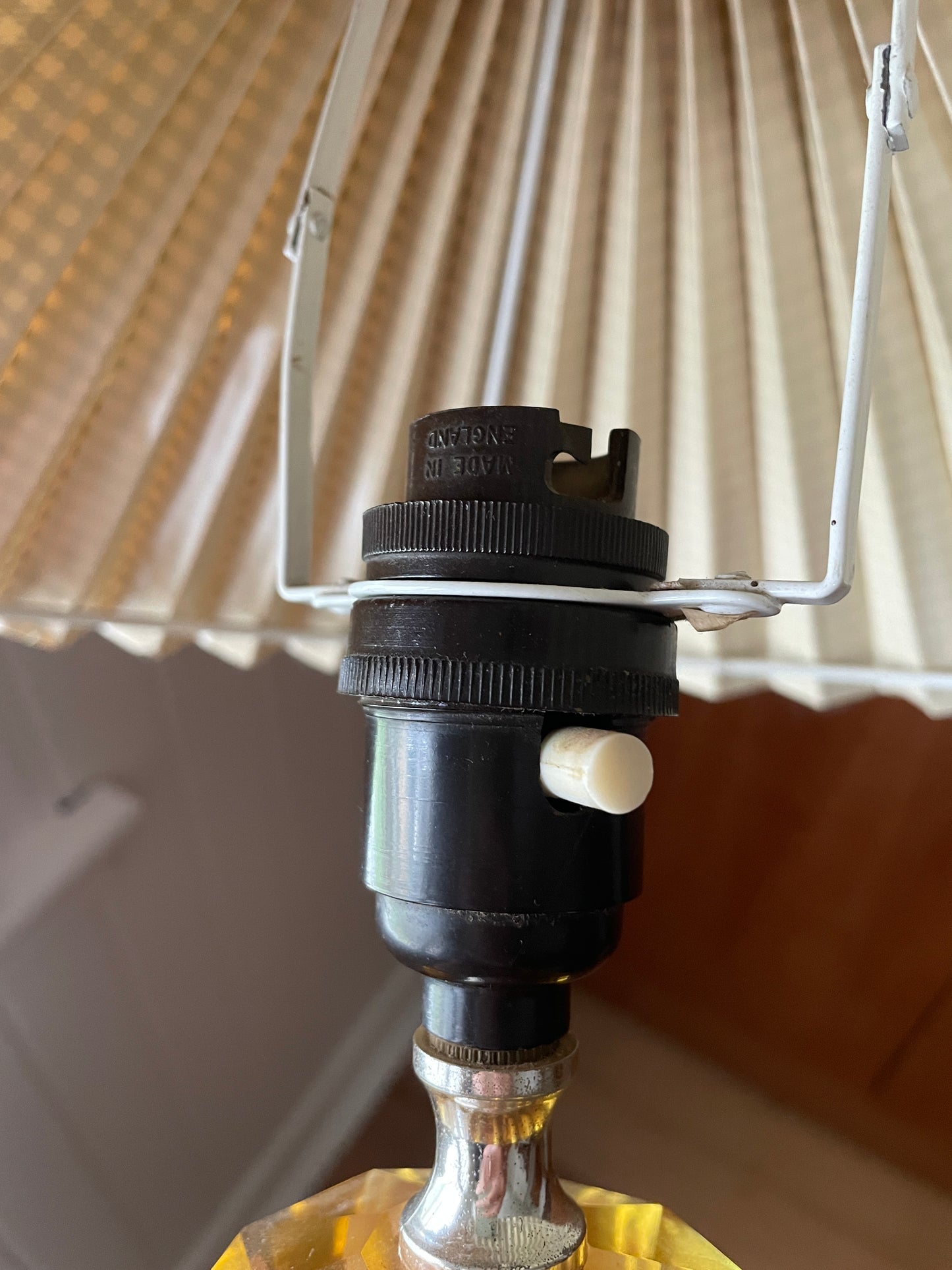 - Vintage Cut Glass Lamp - Made in England