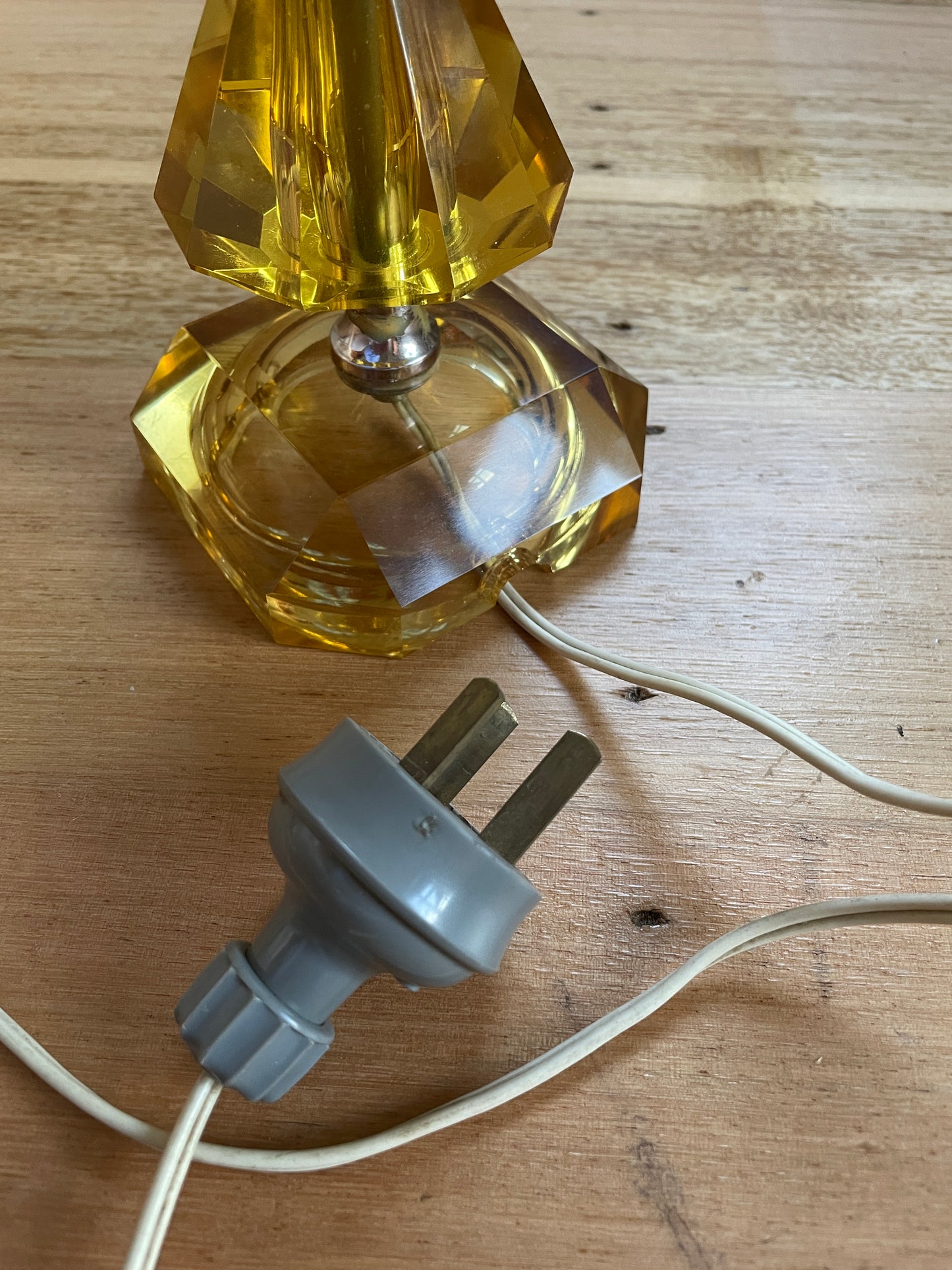 - Vintage Cut Glass Lamp - Made in England