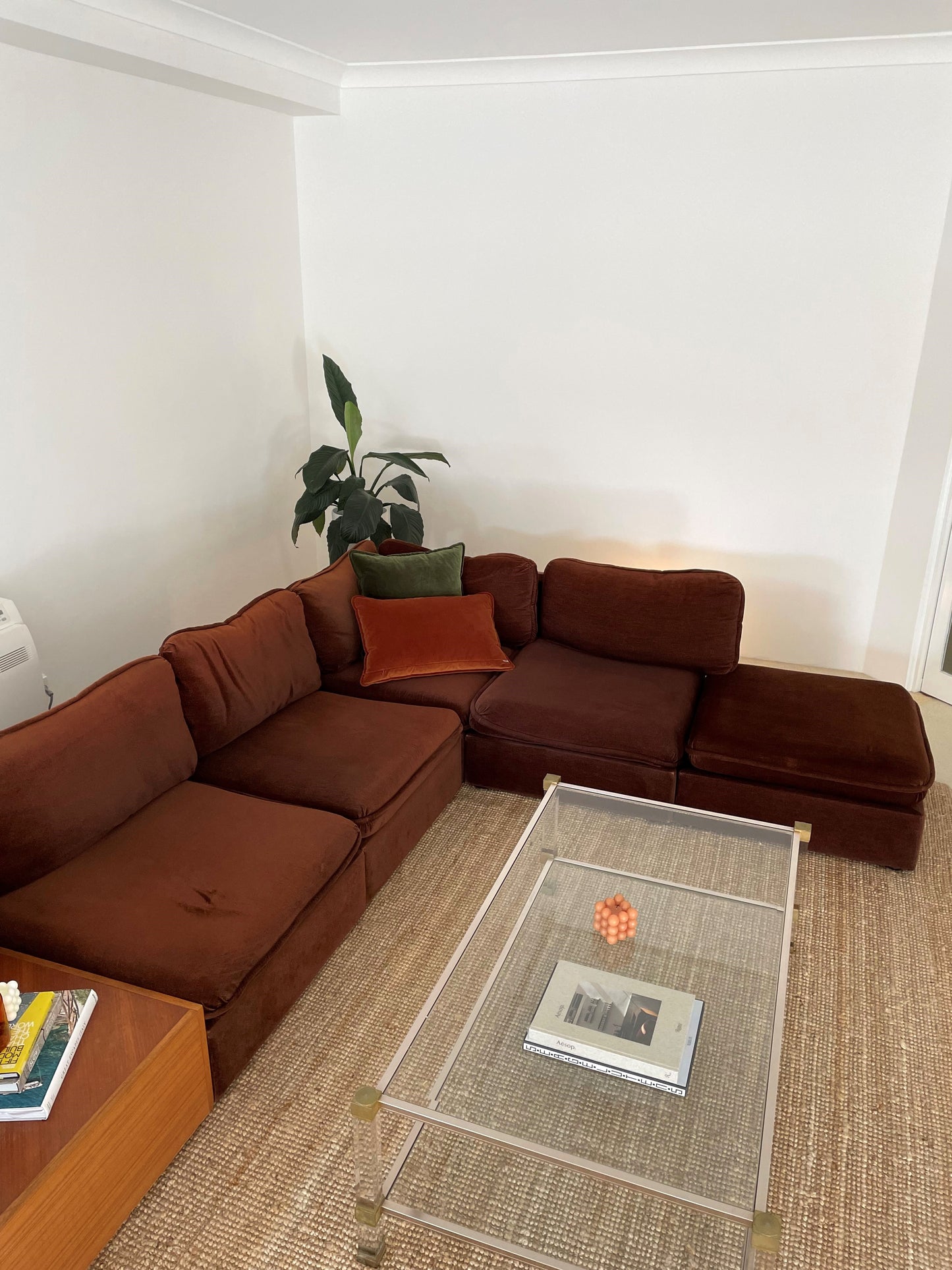 - Vintage Chiswell Six Piece Velvet Modular Sofa