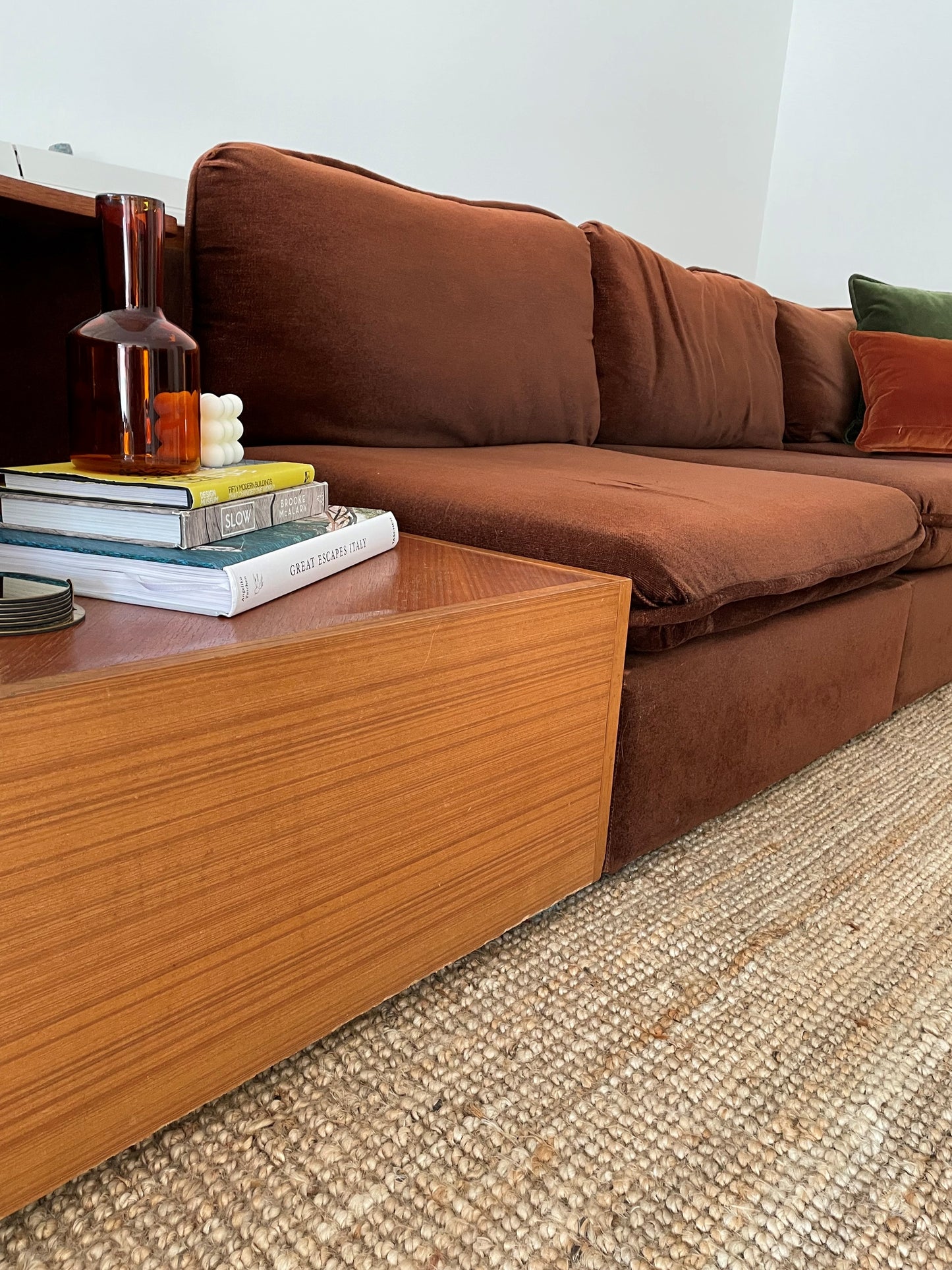 - Vintage Chiswell Six Piece Velvet Modular Sofa