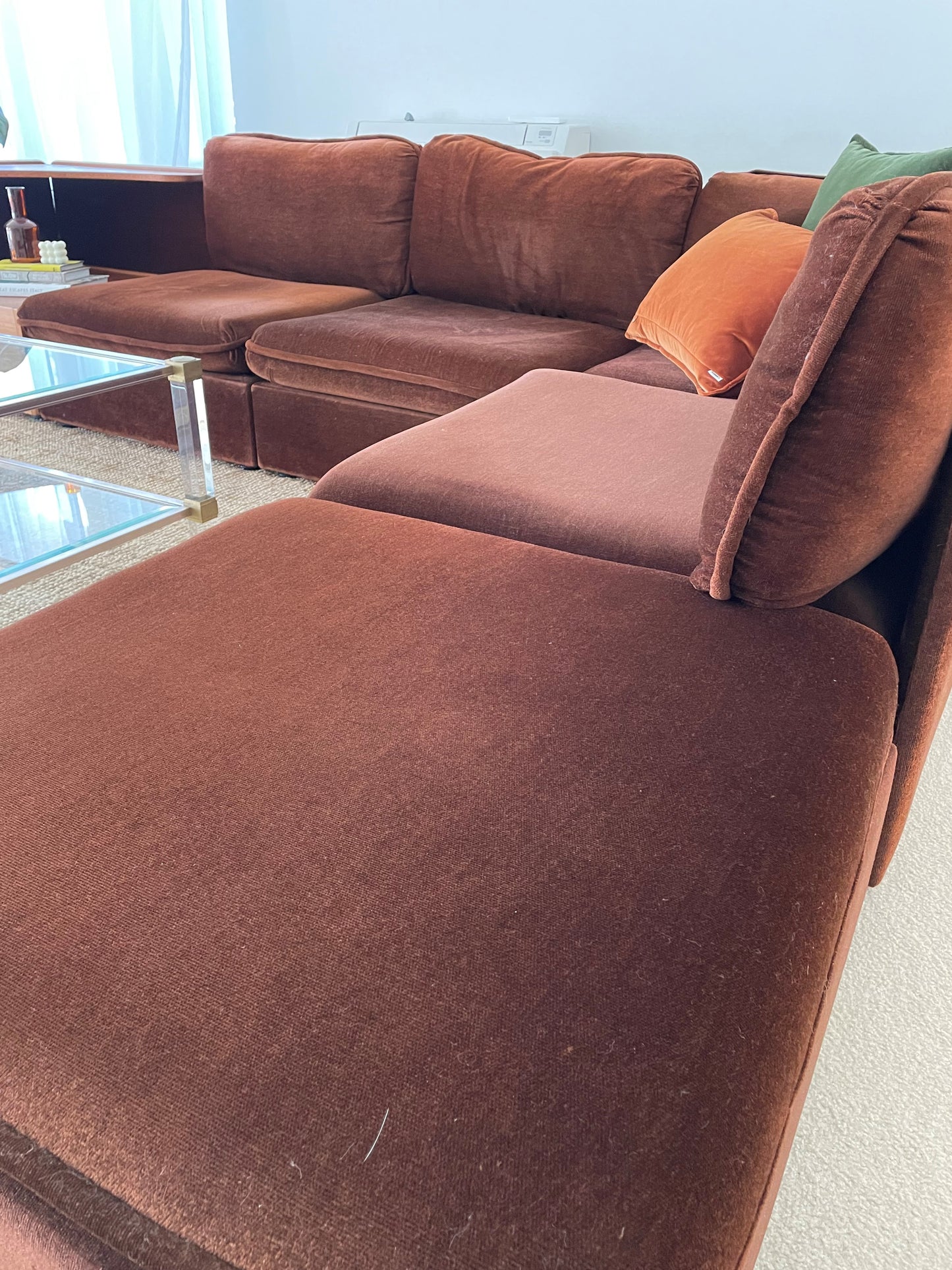 - Vintage Chiswell Six Piece Velvet Modular Sofa