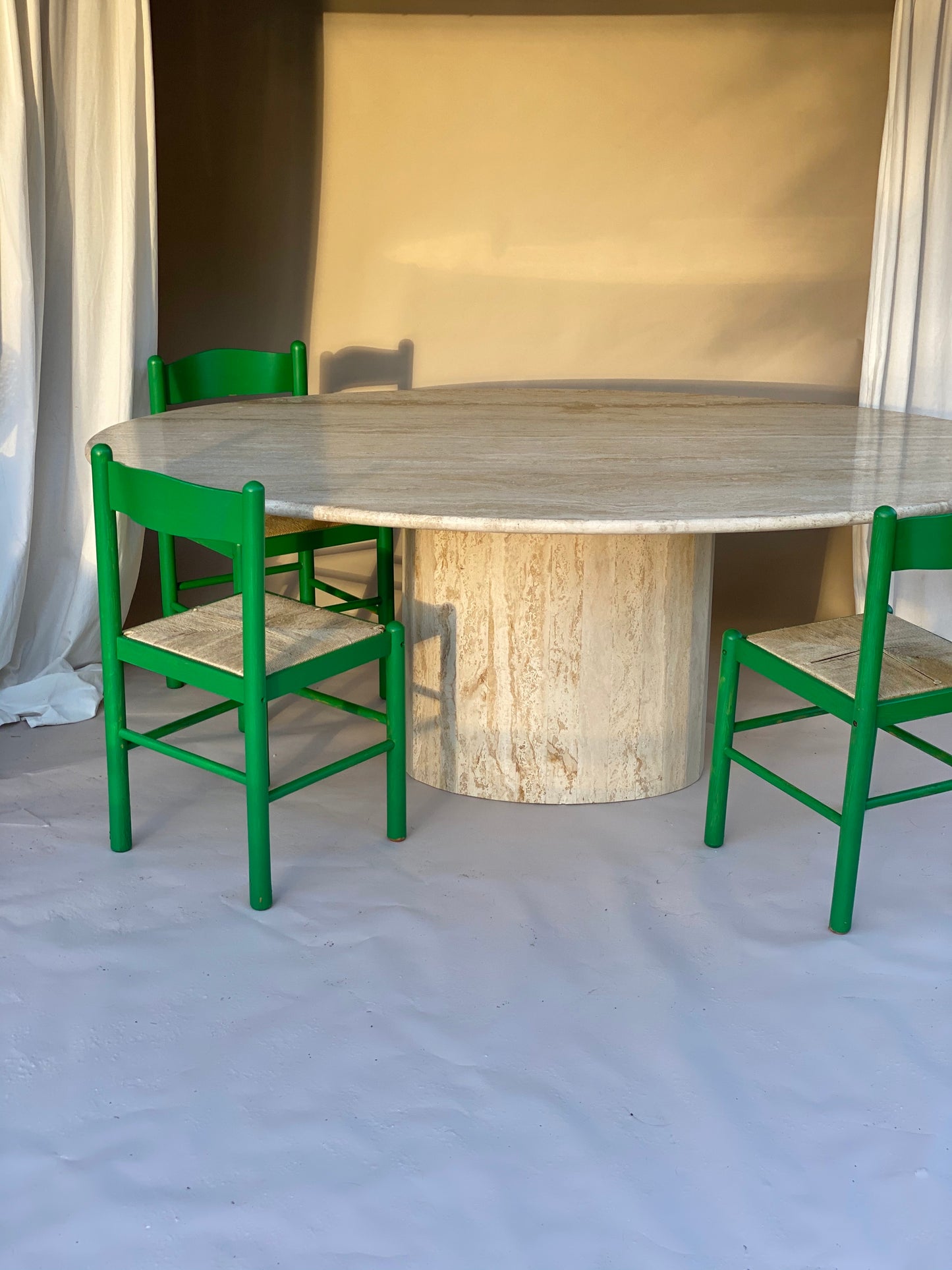 Italian Travertine Dining Table