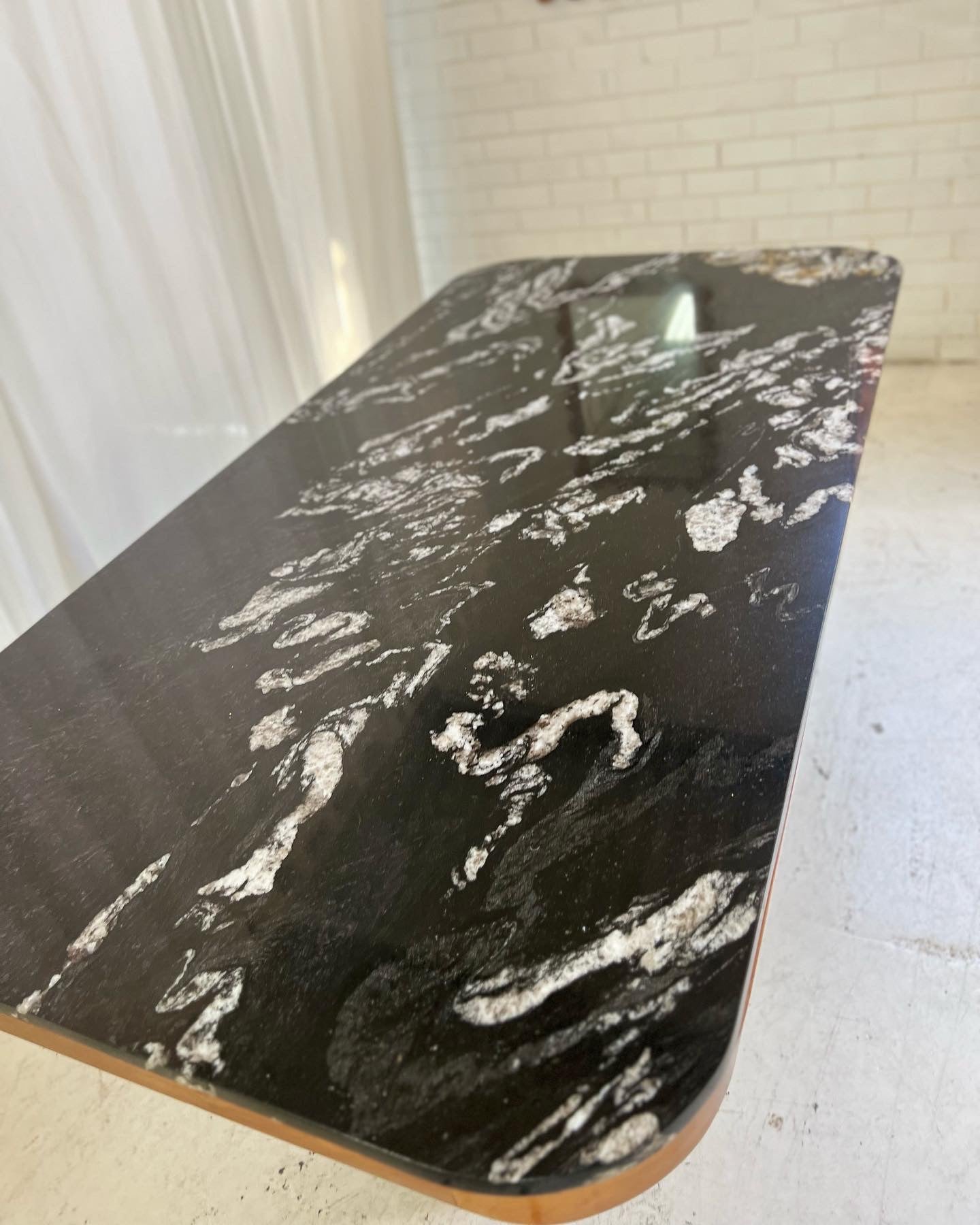- Custom Marble & Teak Table