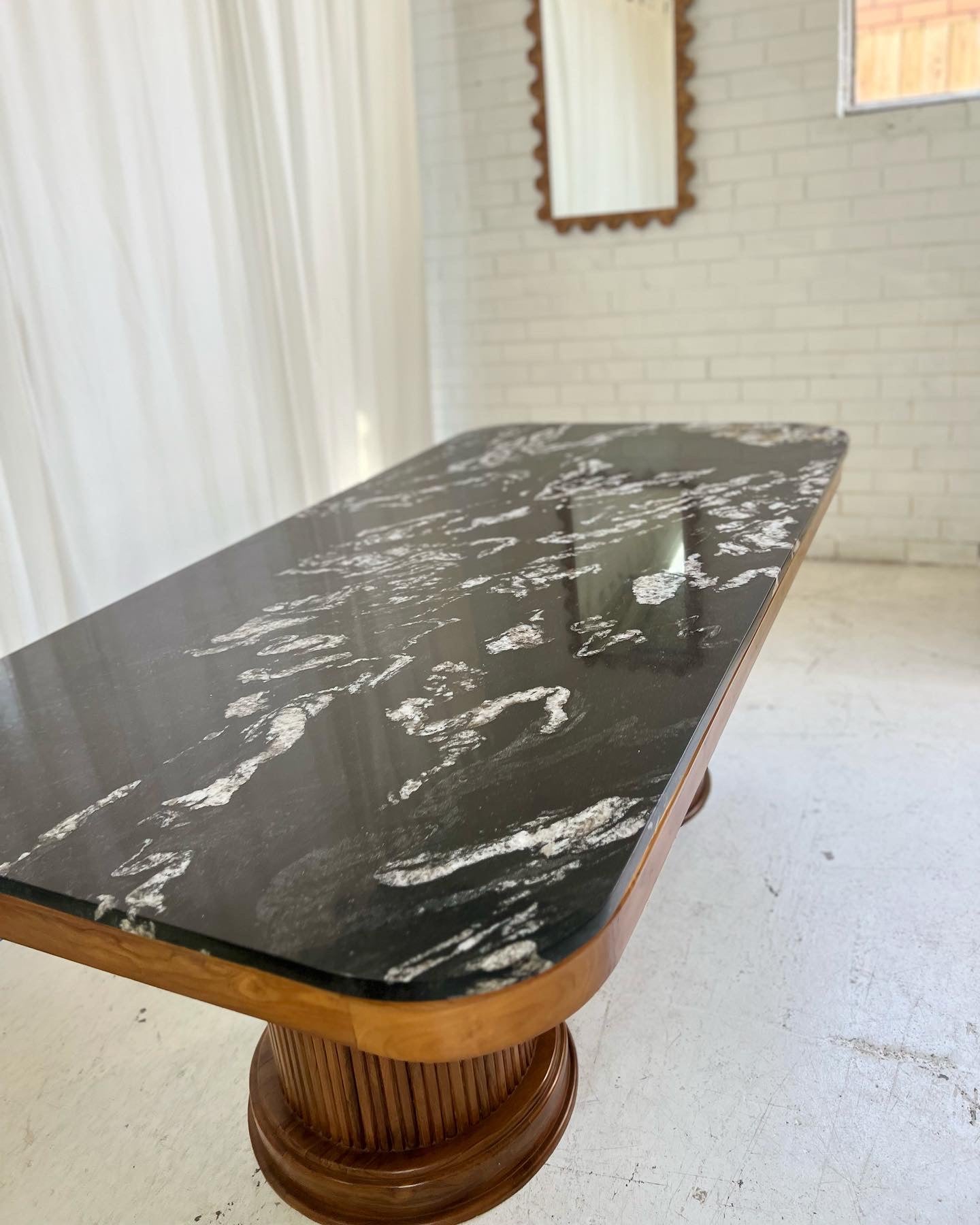 - Custom Marble & Teak Table