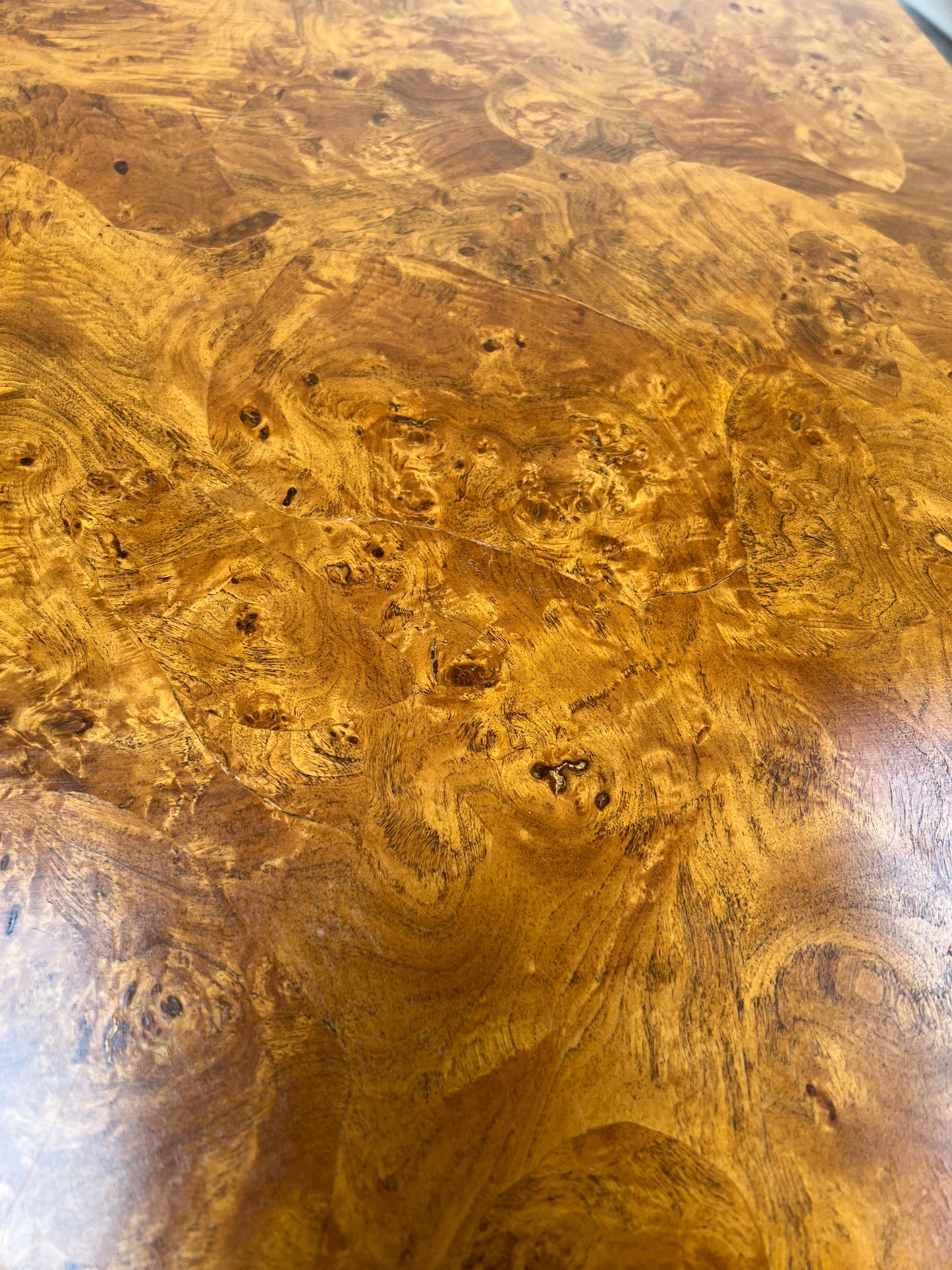 - Large Vintage Burl Carved Table
