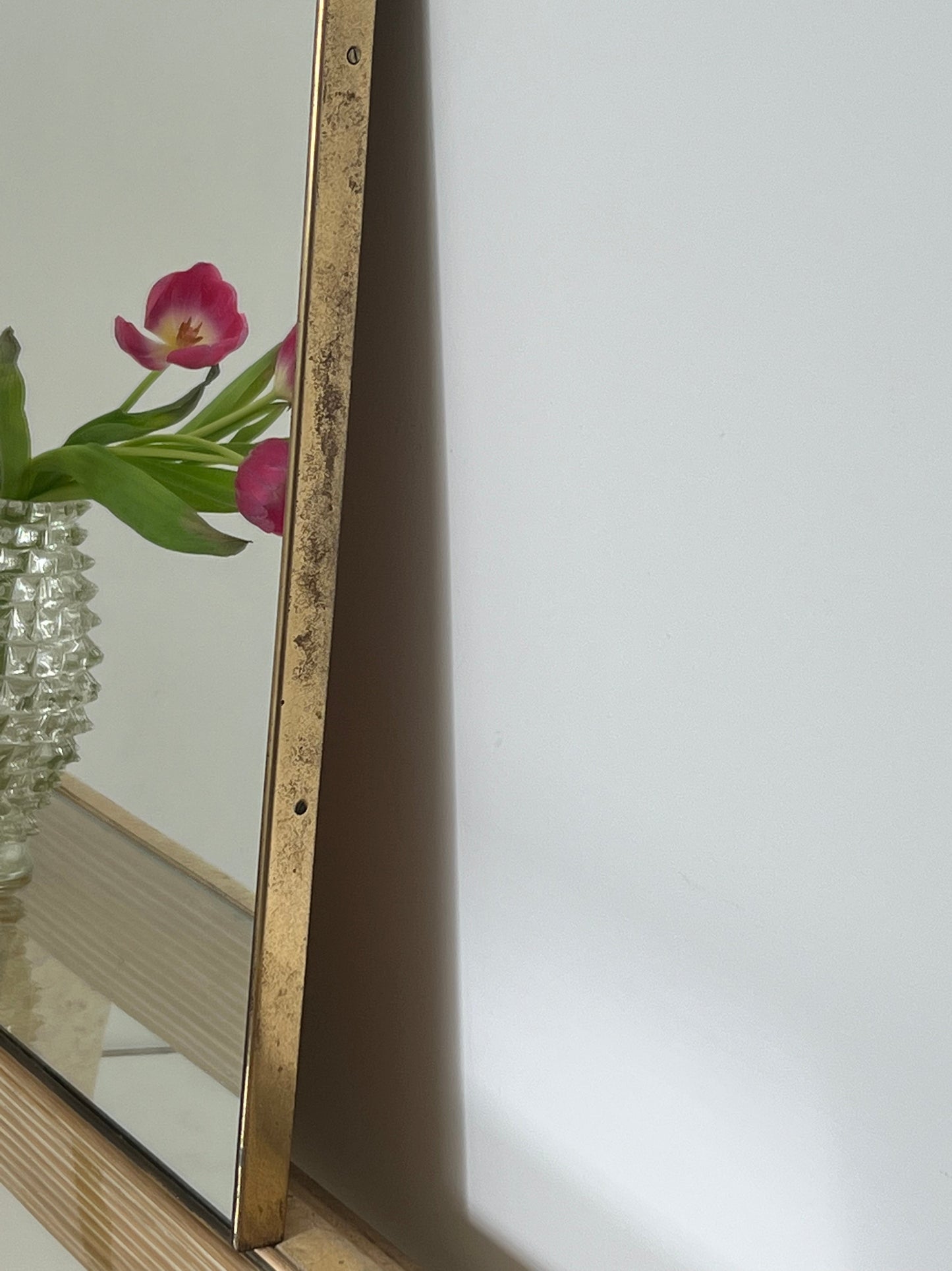 - 1950s Italian Brass Mirror - 'Squiggle'