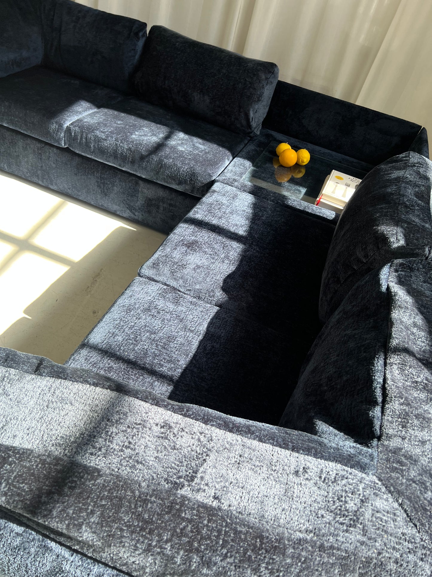 = Bespoke Navy Chenille Modular Sofa