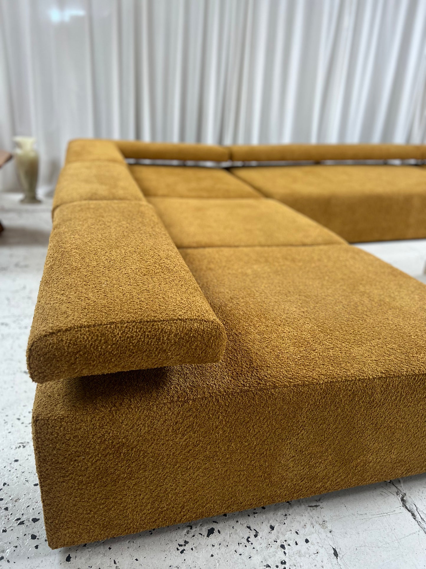 - Bespoke Large Mustard Bouclé Modular Sofa