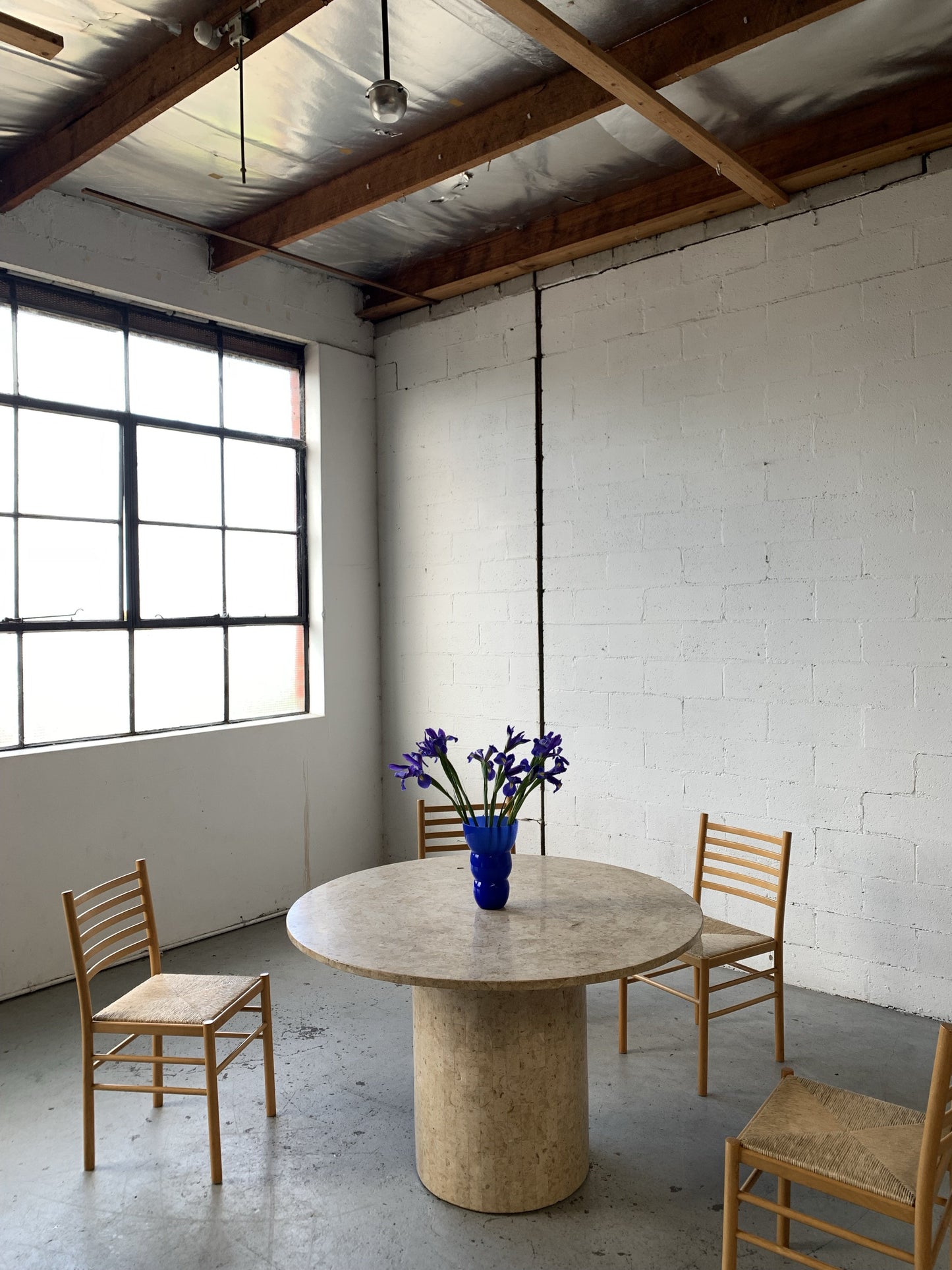 Set of Four Rush Dining Chairs