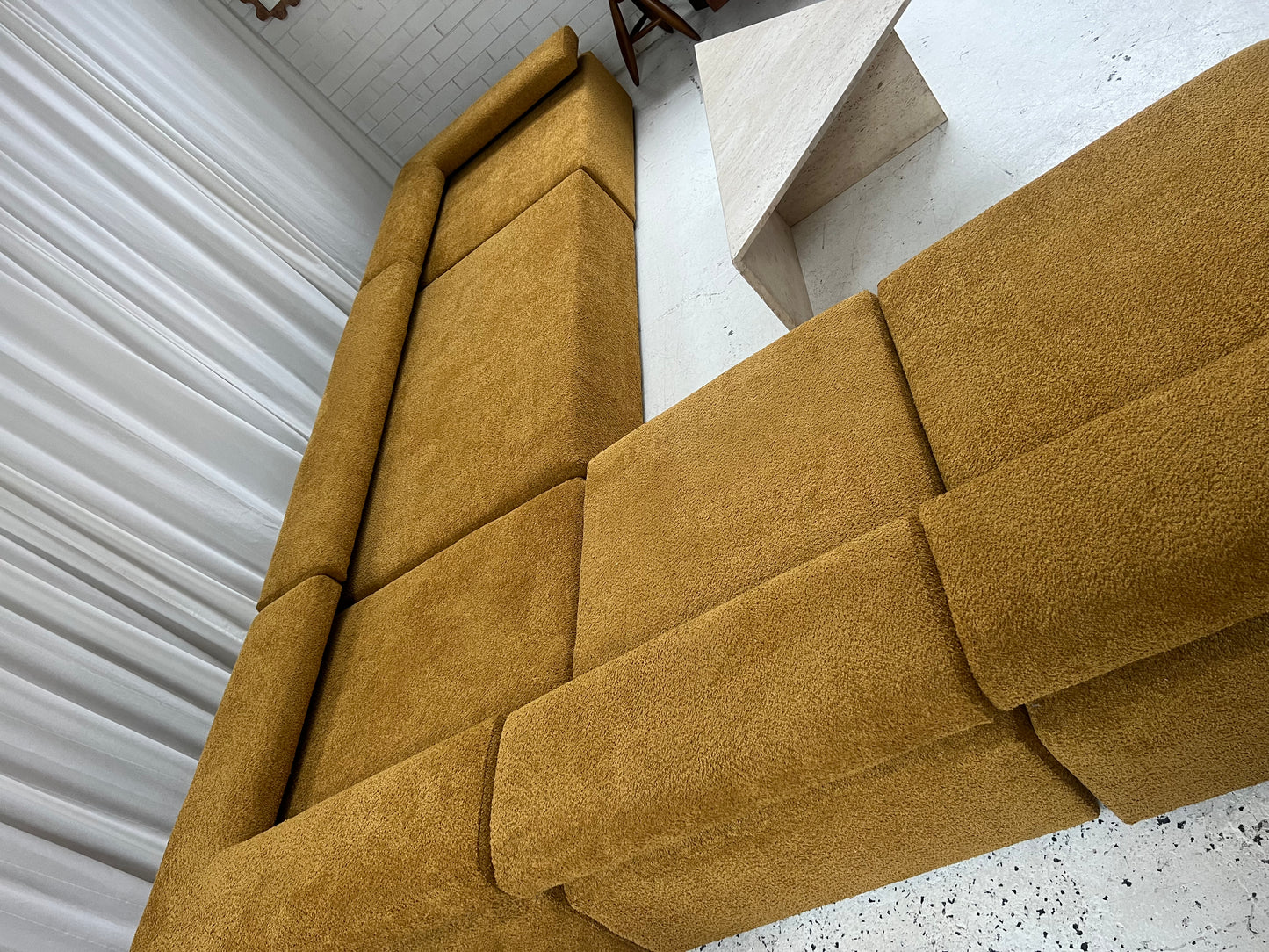 - Bespoke Large Mustard Bouclé Modular Sofa