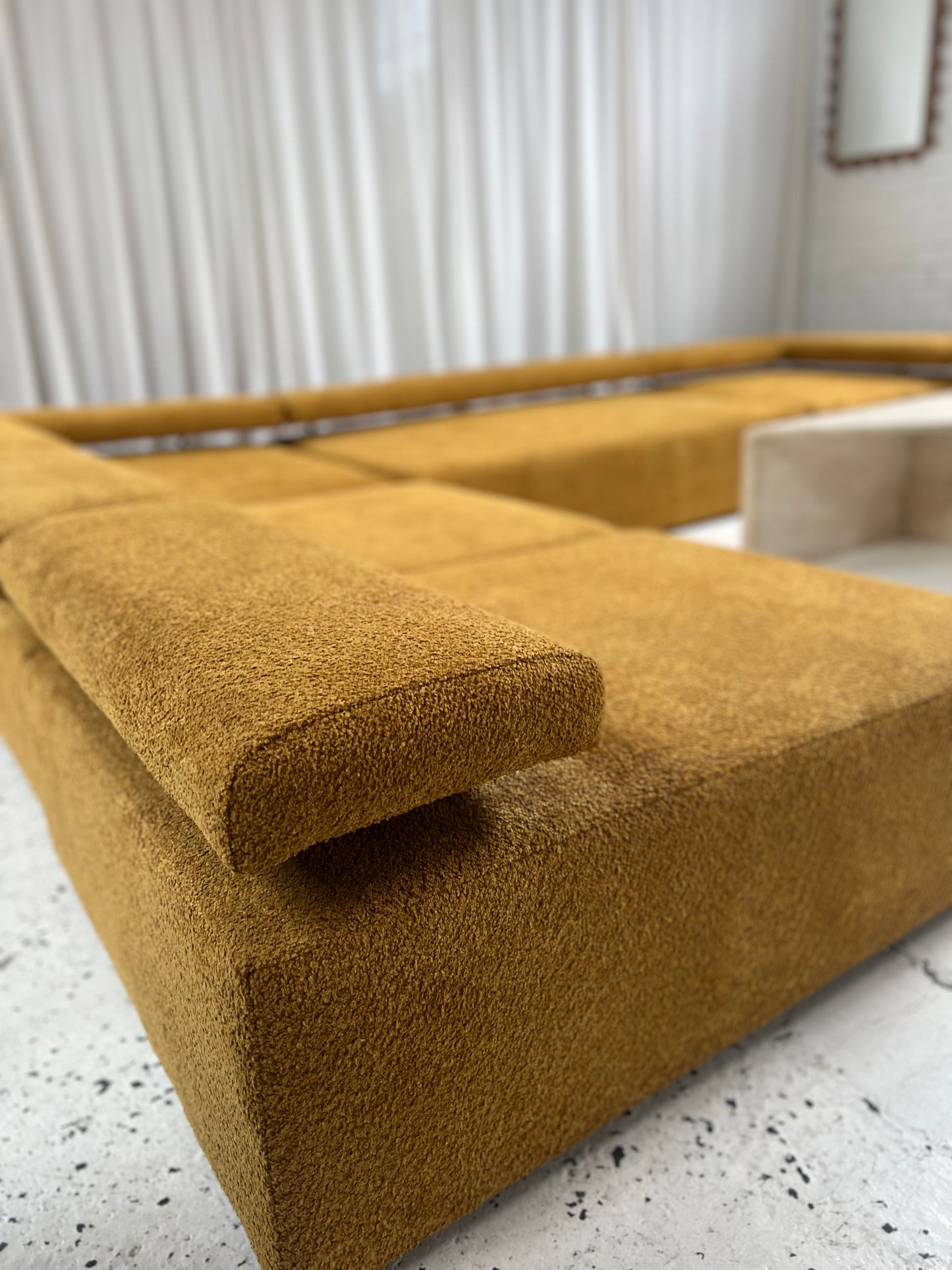 - Bespoke Large Mustard Bouclé Modular Sofa