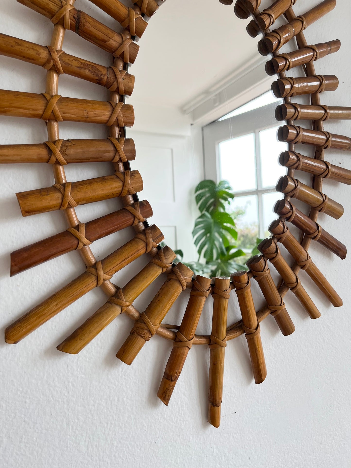 Vintage Italian Bamboo Mirror