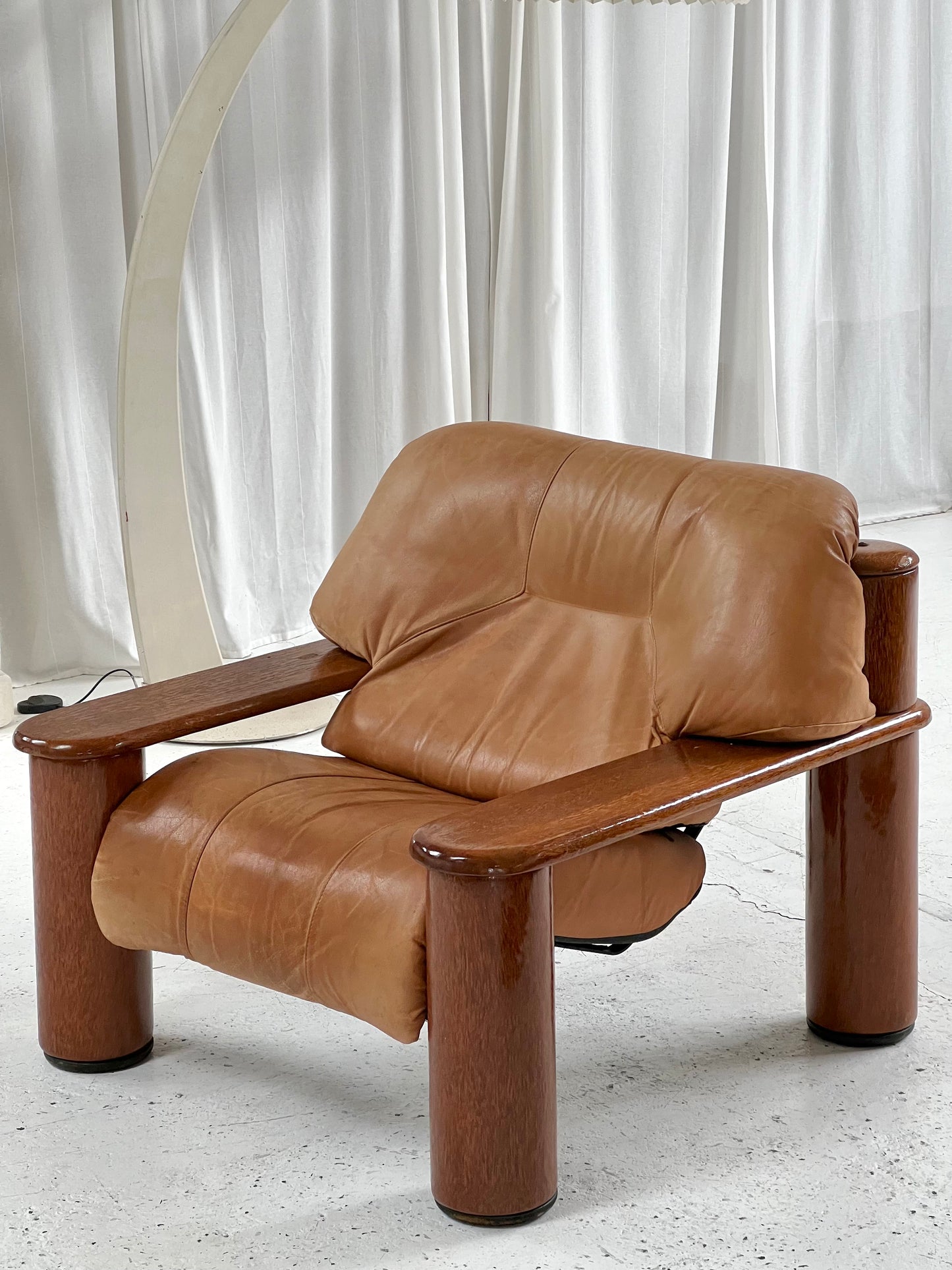 - Pacific Green Tan Leather Armchair