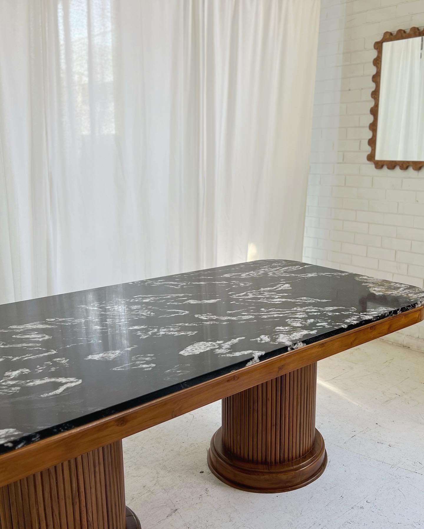 - Custom Marble & Teak Table
