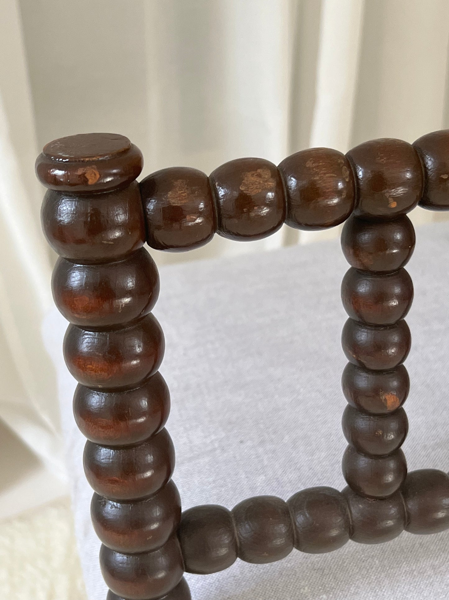 - Antique French Bobbin Chair in Lilac Linen