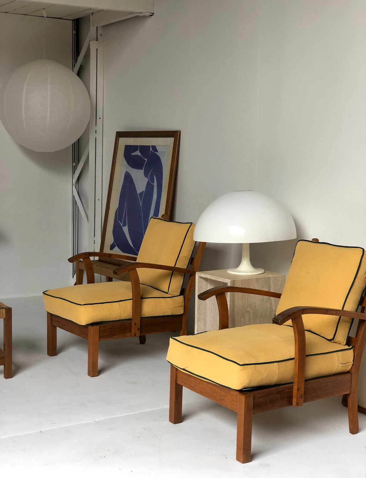 - Set of Two Mid Century Sunshine Armchairs