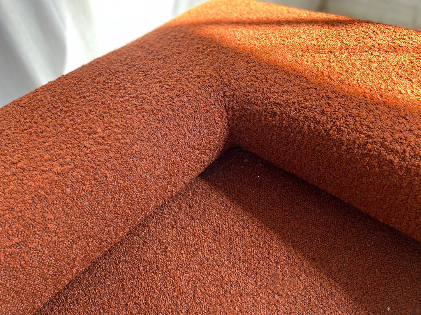 - Bespoke Rust Boucle Modular Sofa Set