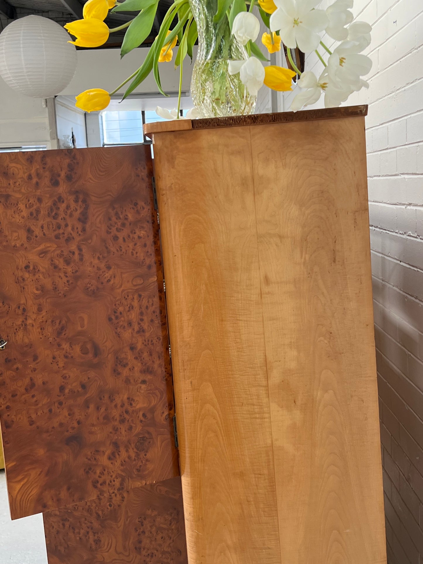 - Vintage Burl Wall Cabinet