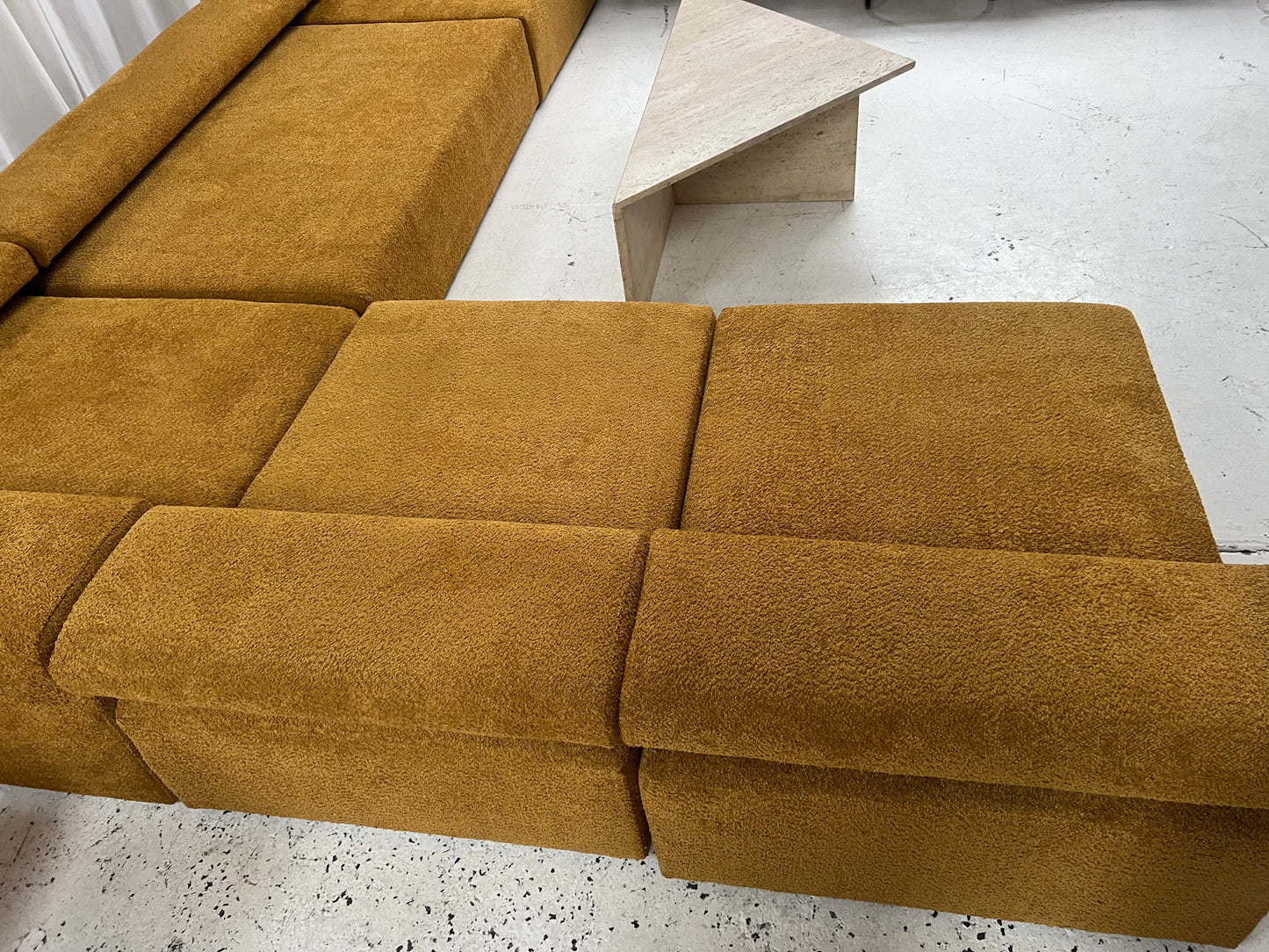 - Bespoke Large Mustard Bouclé Modular Sofa