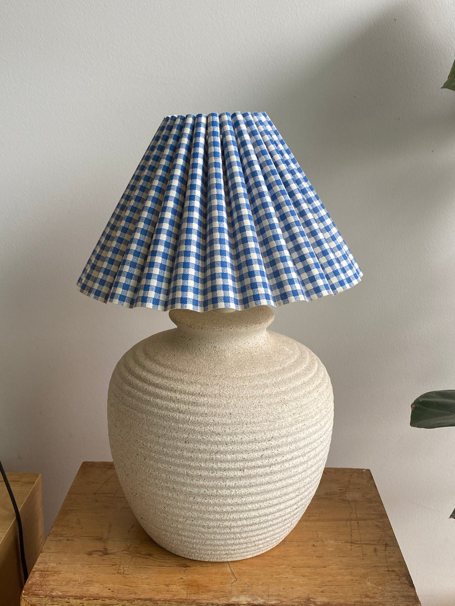 - Chubby Stone-Look Lamp with Original Laura Ashley Shade