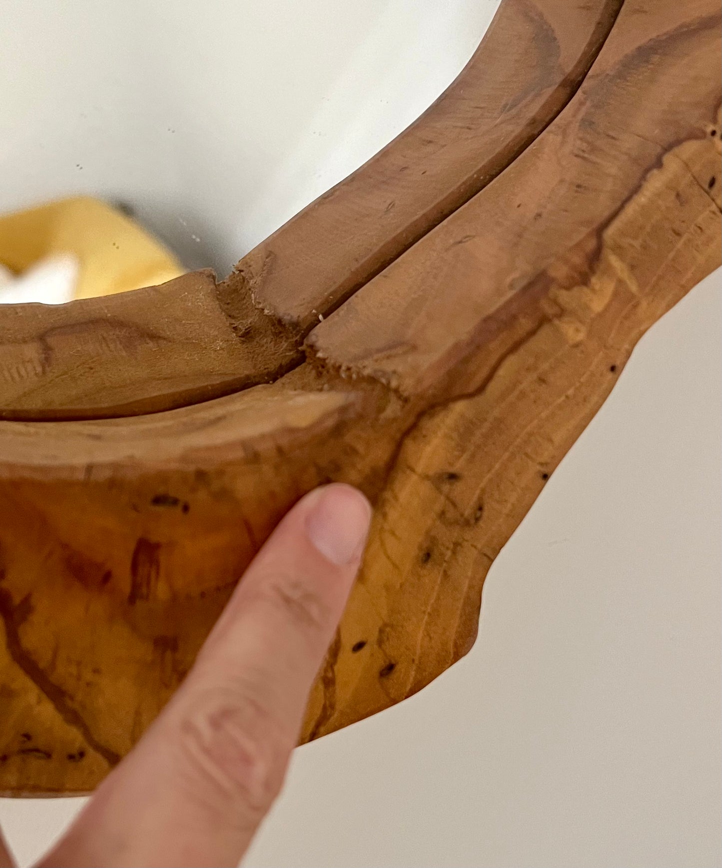 - Wooden Organic Form Mirror, 1970s