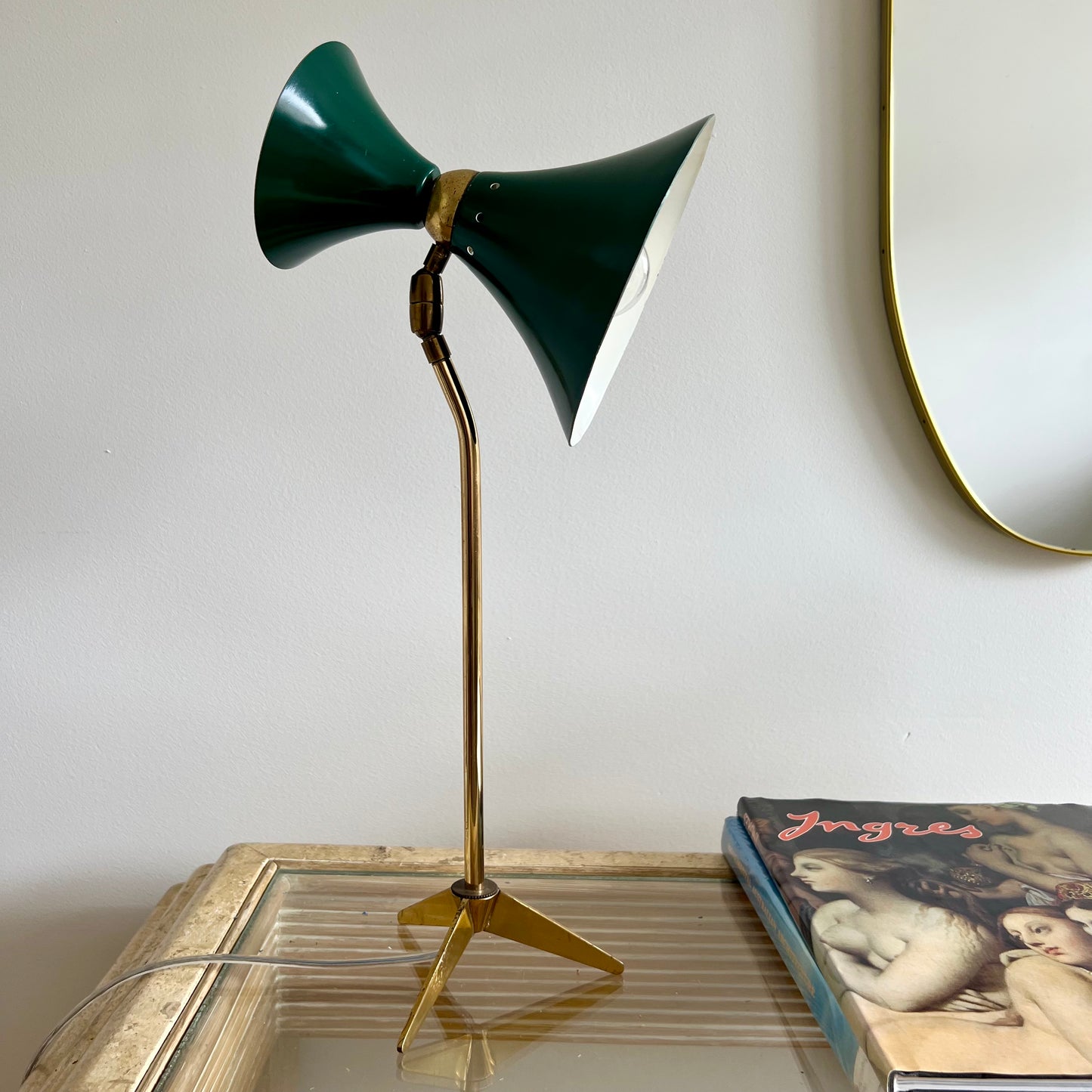 - Green Table Lamp, Italy 1950s