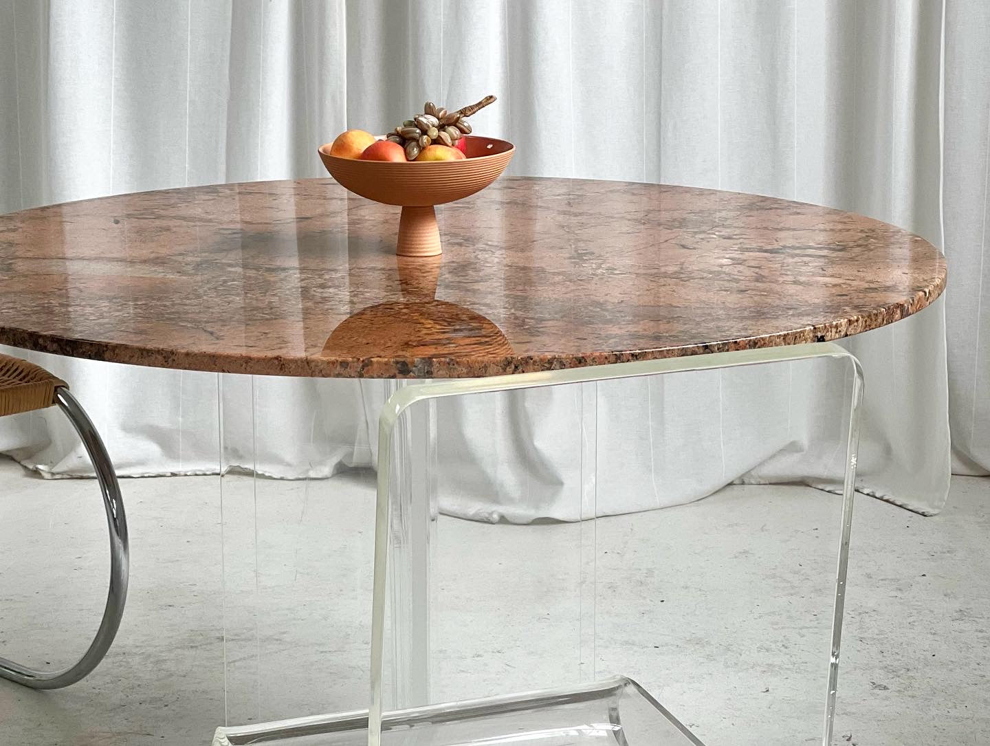 Custom Lucite Stone Table