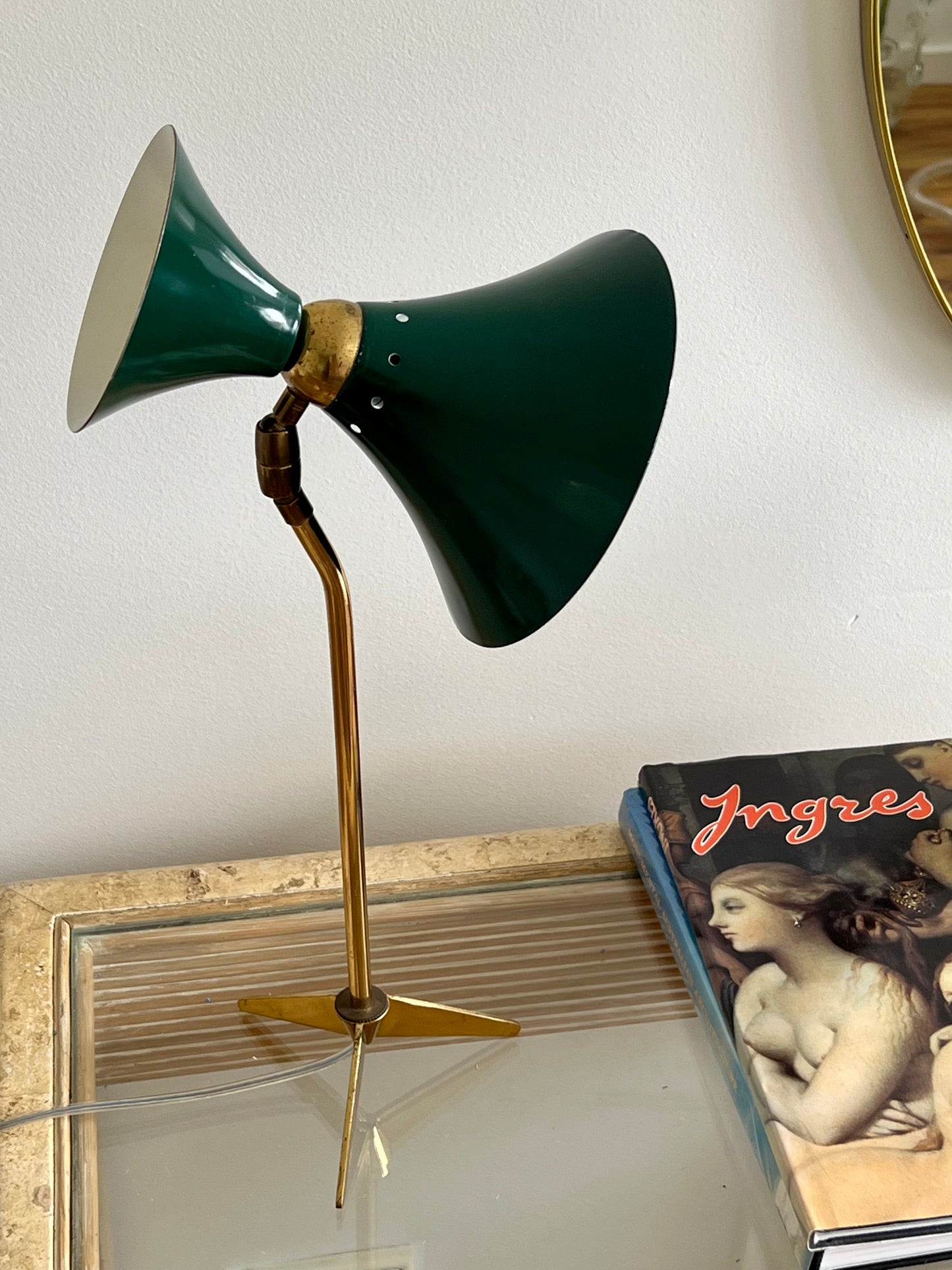 - Green Table Lamp, Italy 1950s