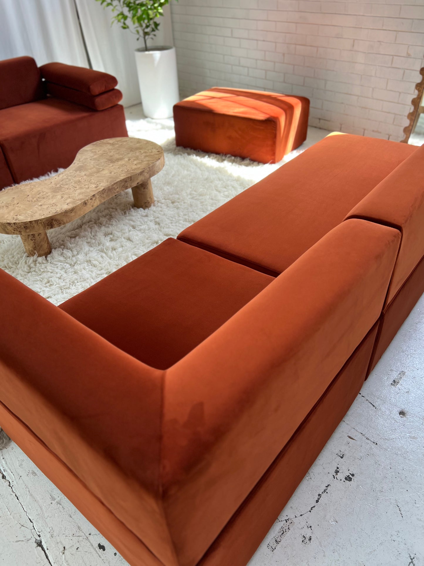- Copper Velvet Modular Sofa Set