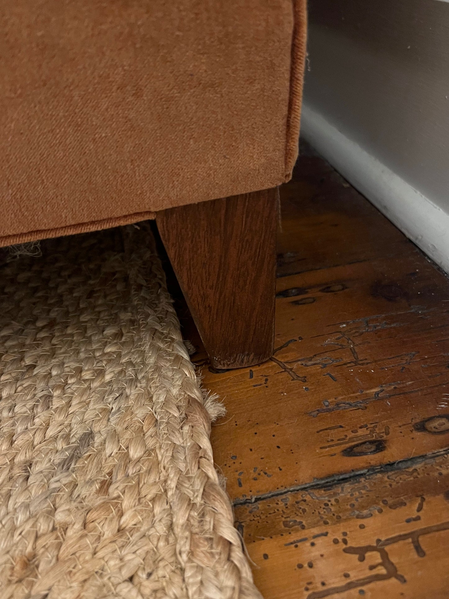 - Custom British Howard & Sons-Style Sofa in Ginger Velvet