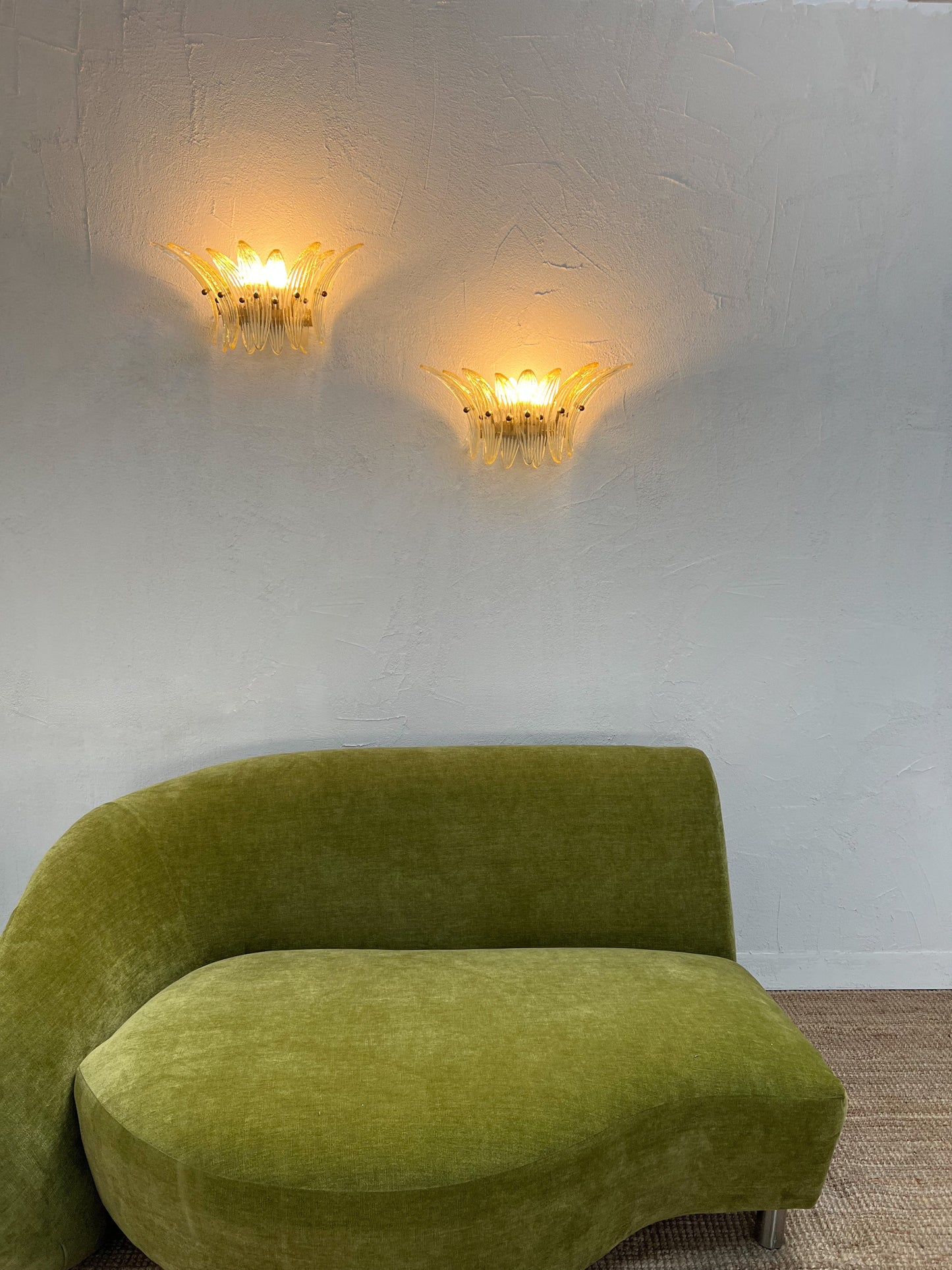 - Vintage Murano Sconce AMBER LEAVES