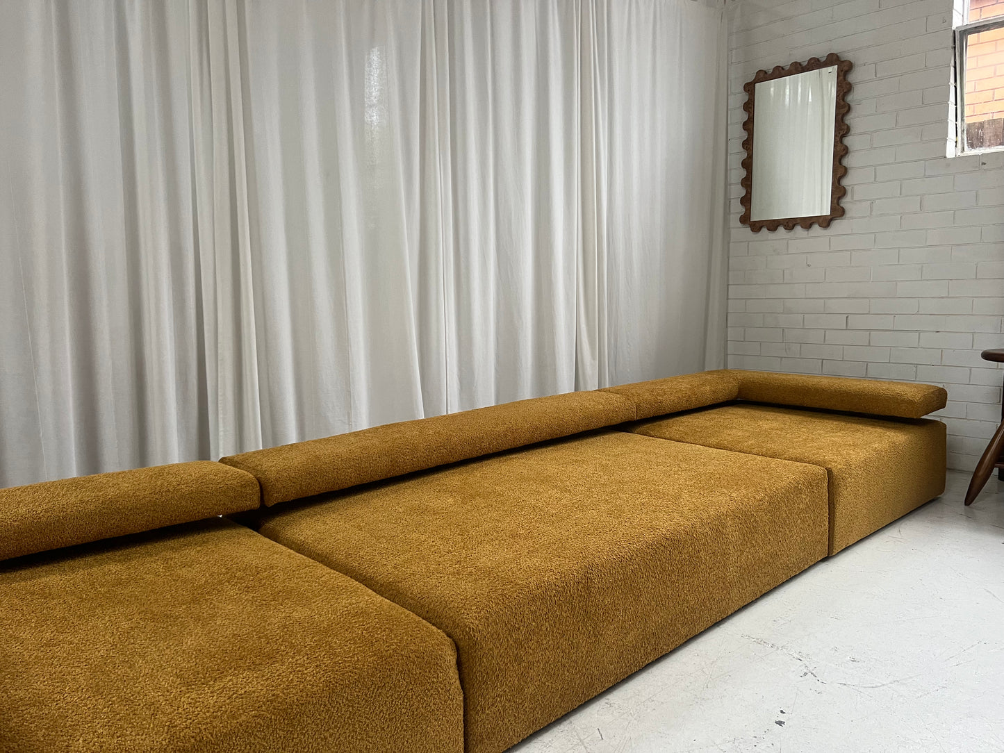 - Bespoke Large Mustard Bouclé Modular Sofa