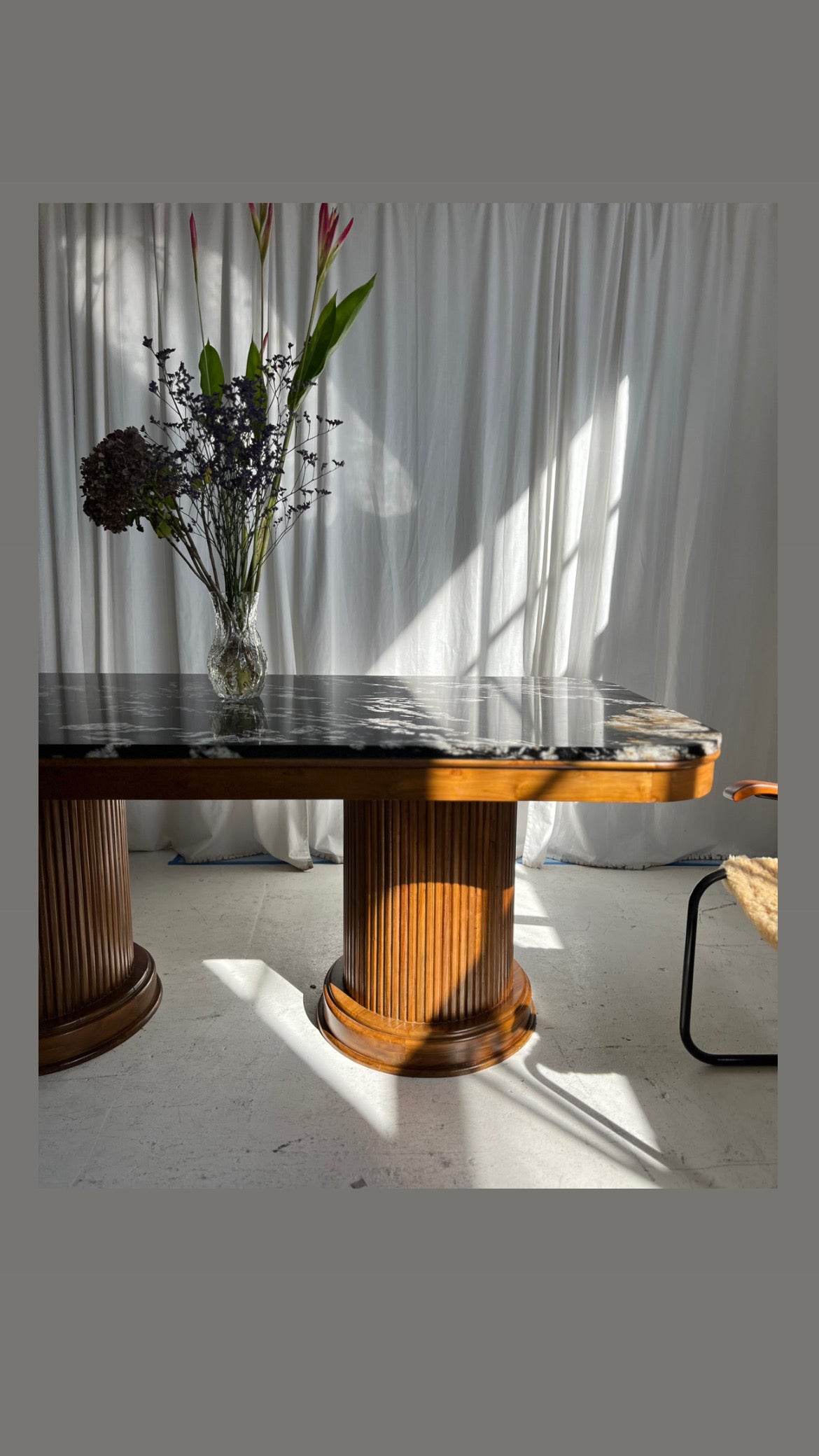 - Custom Marble & Teak Table