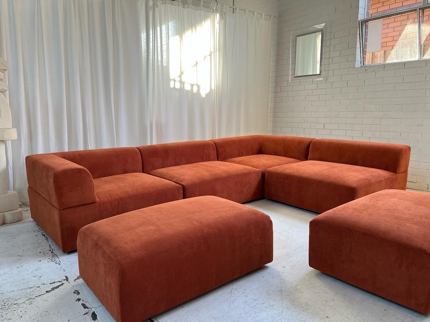 Bespoke Large Corduroy Modular Sofa Set