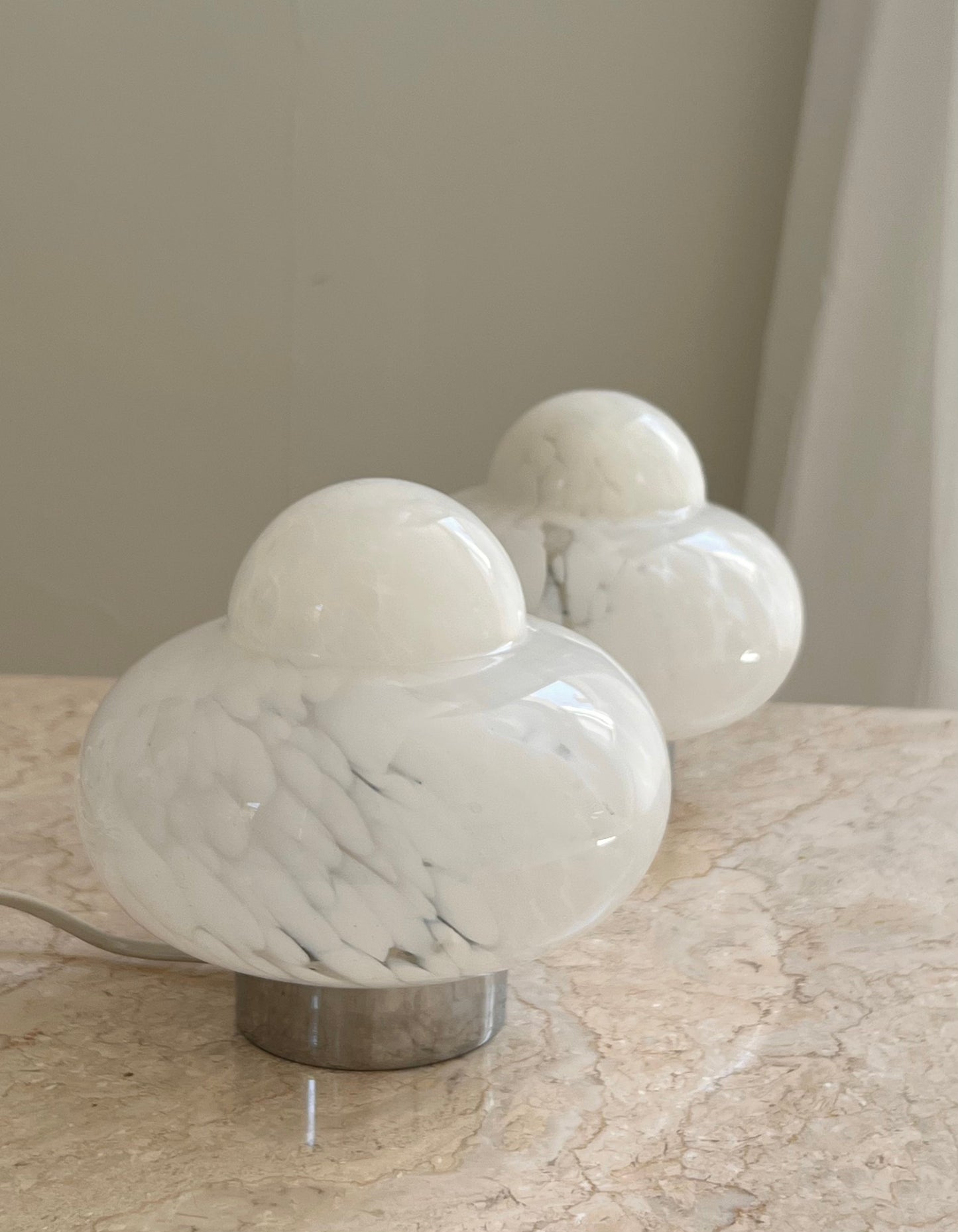 - Vintage Italian Blown Glass Mushroom Lamp