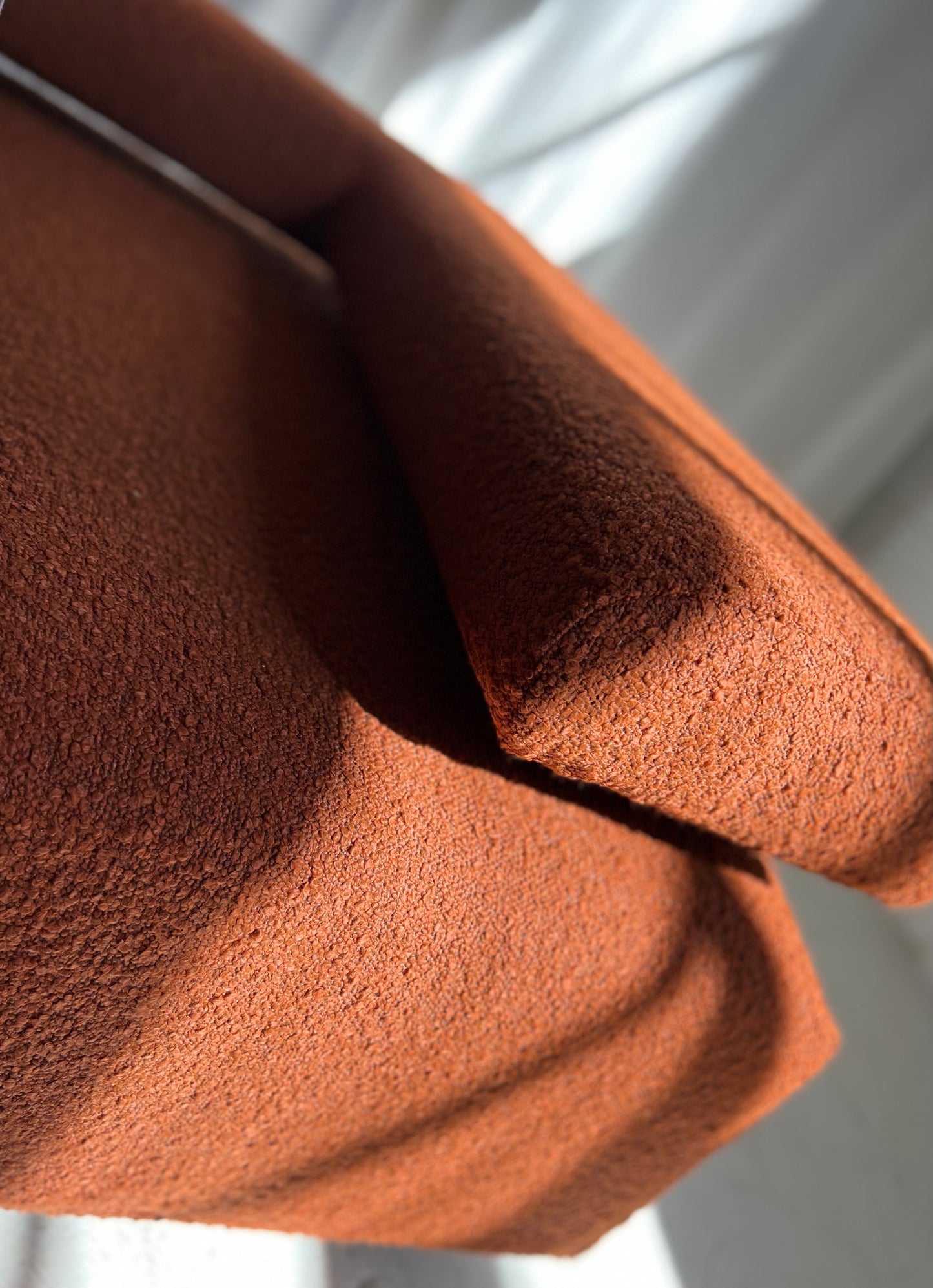 - Bespoke Rust Boucle Modular Sofa Set