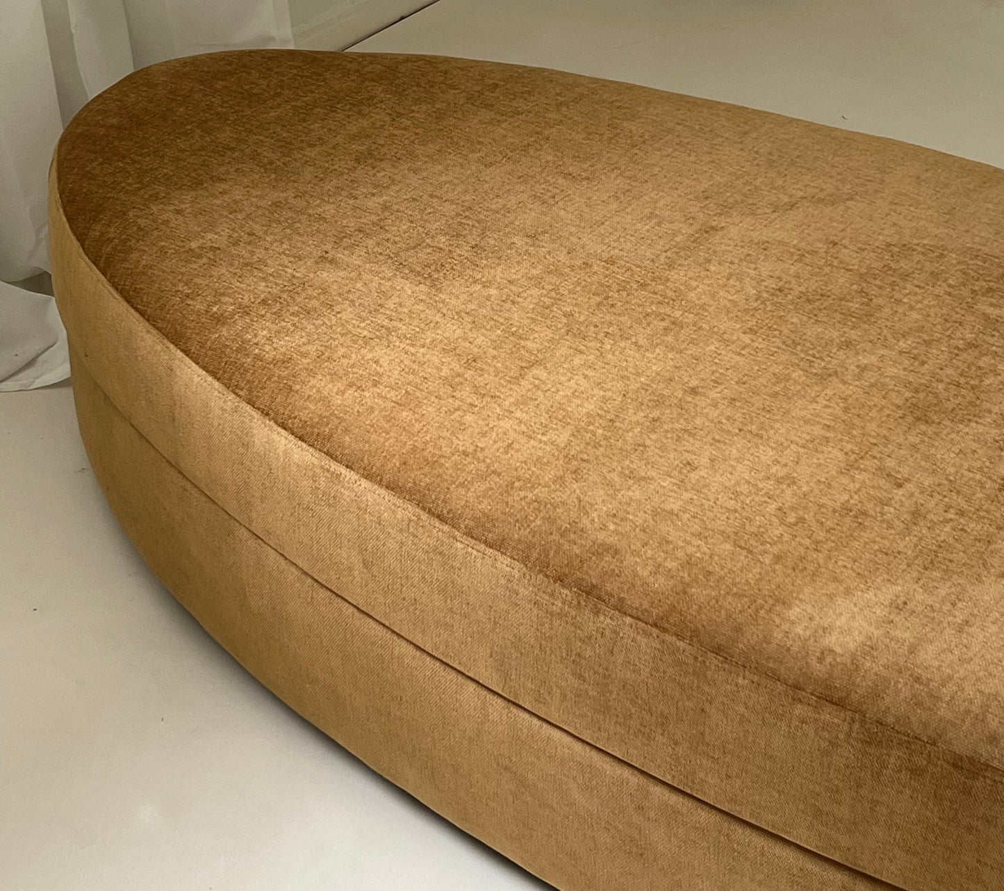- Large Caramel Velvet Ottoman / Day Bed