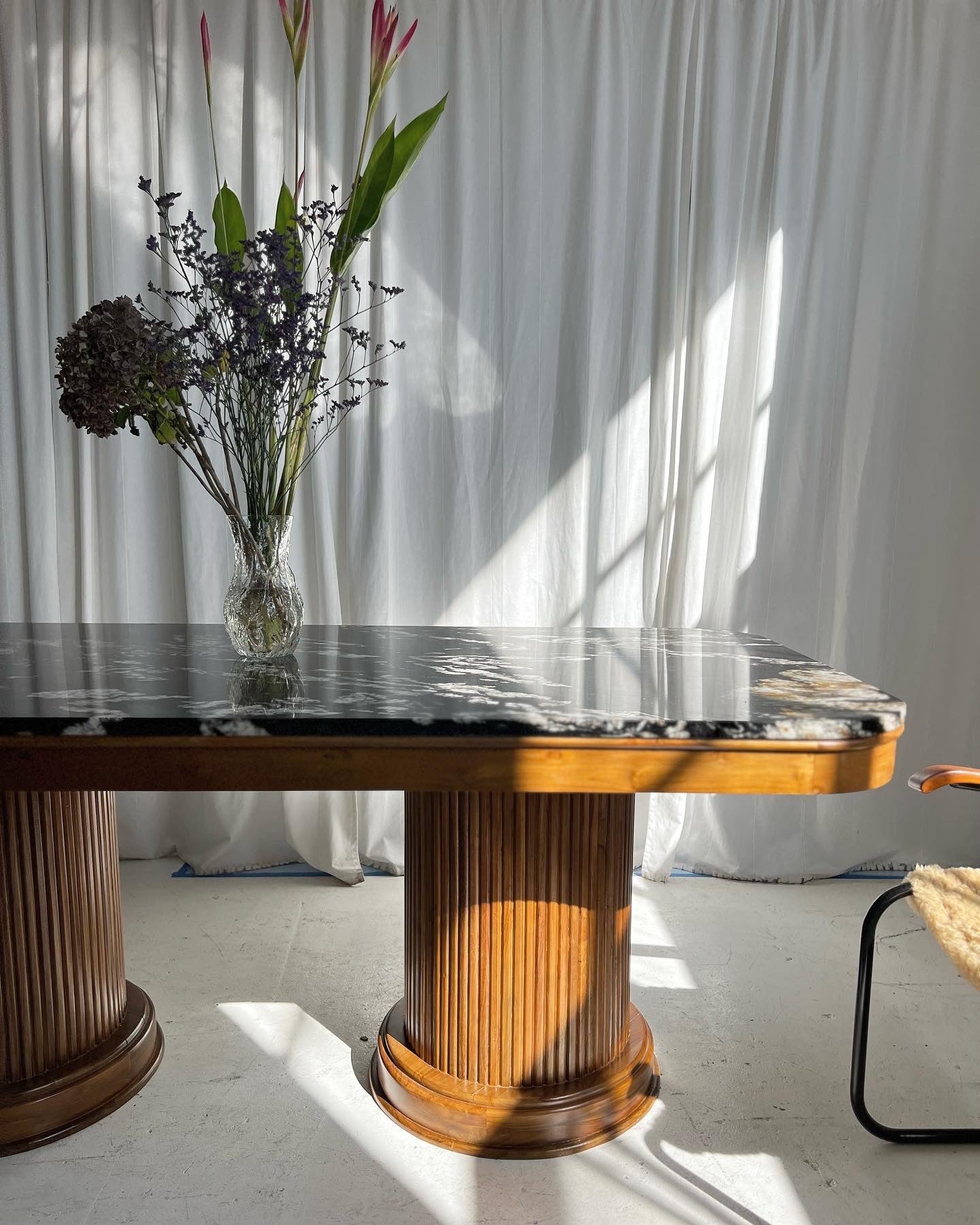 - Custom Marble & Teak Table
