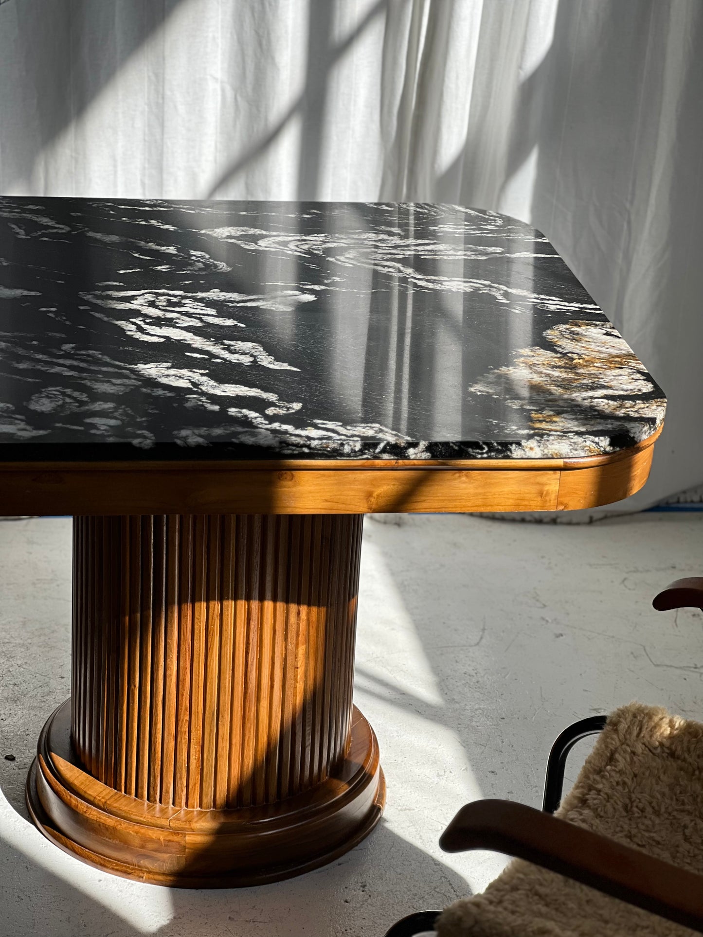 - Custom Marble & Teak Table