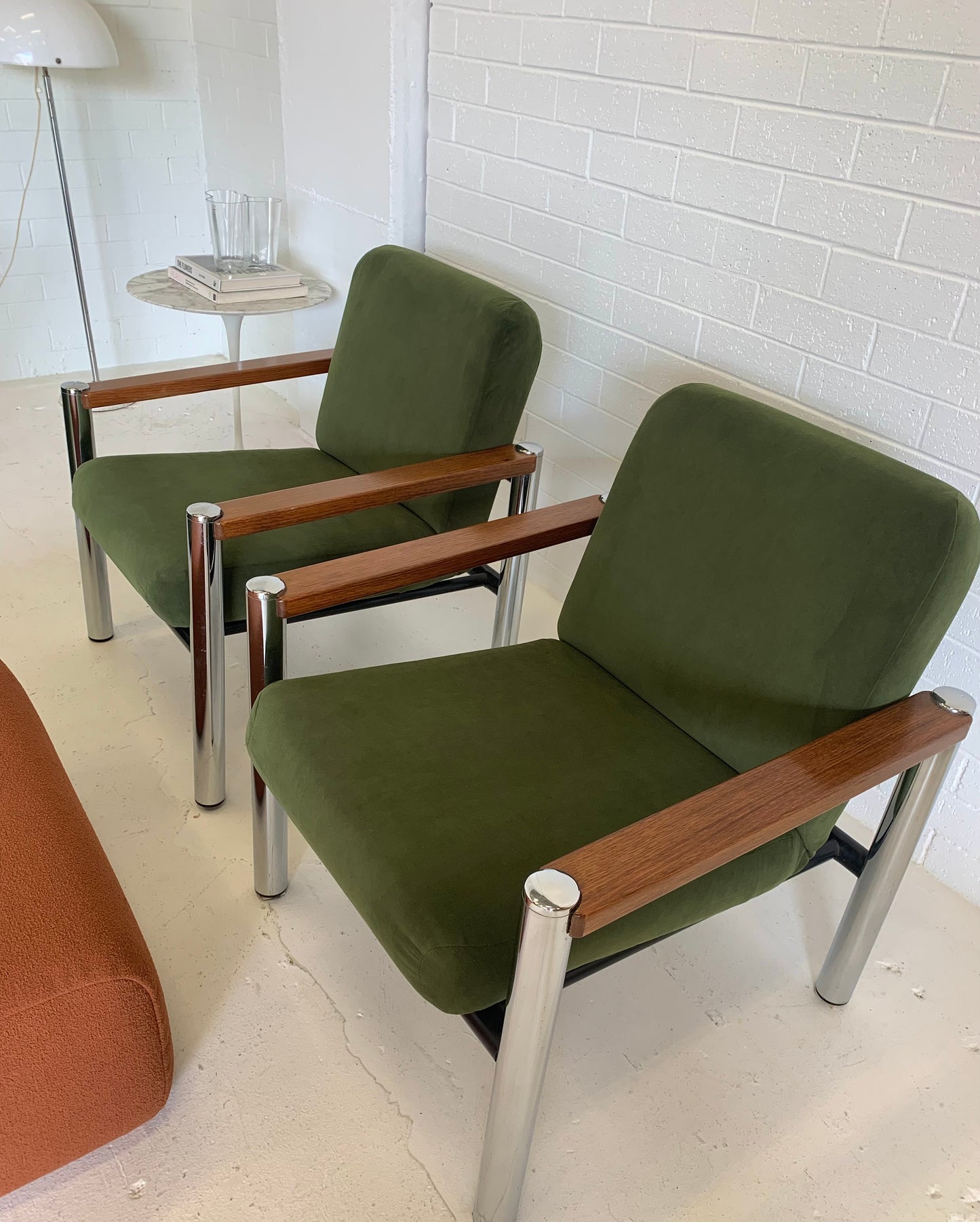 Vintage Teak and Chrome Sebel Armchairs