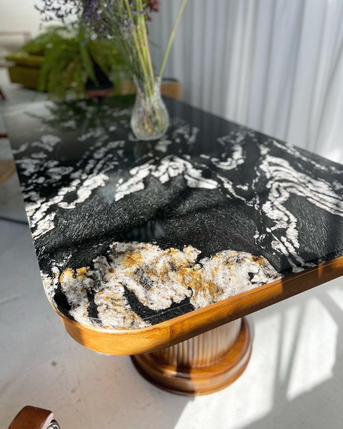 - Custom Marble & Teak Table