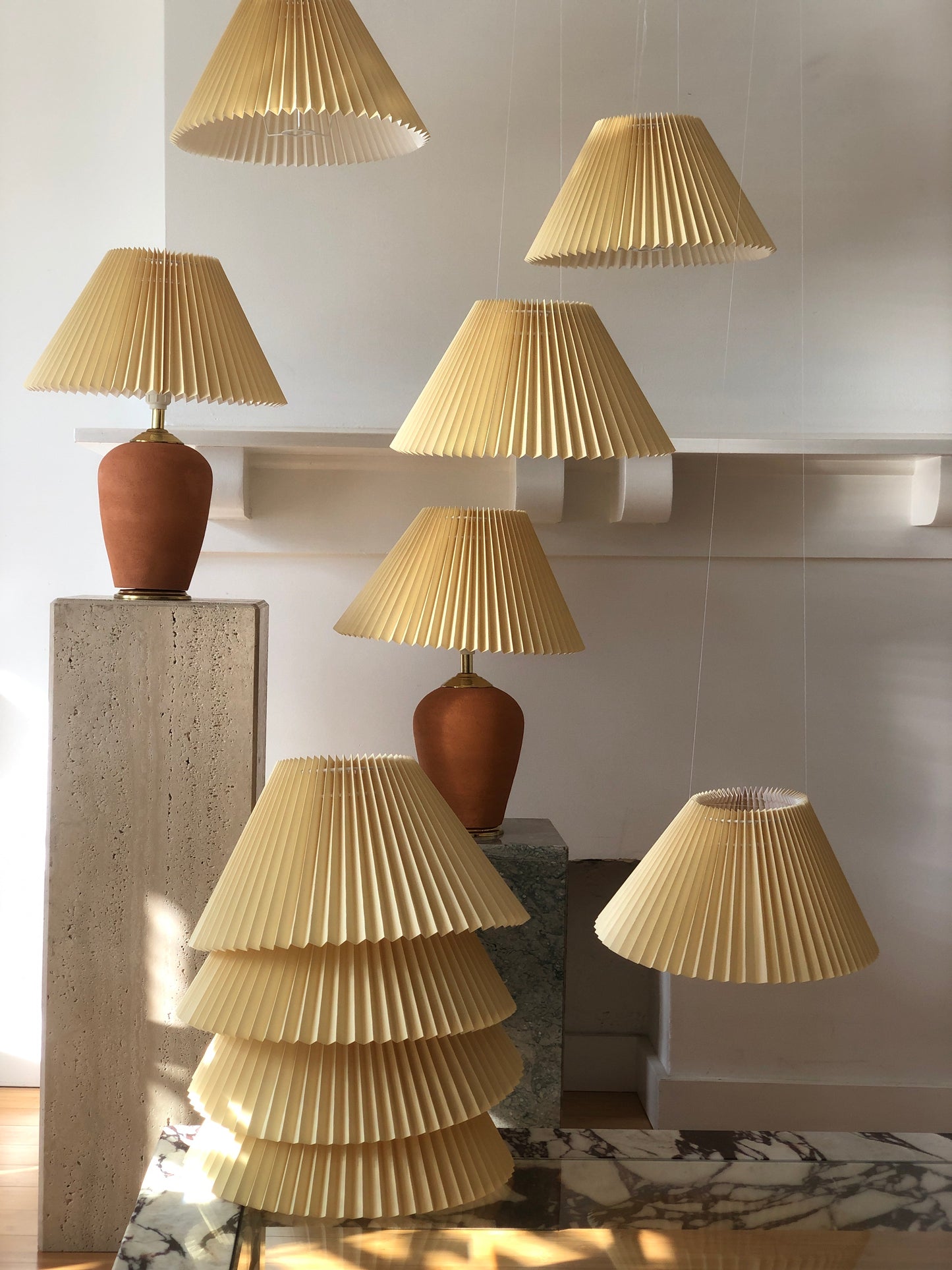 Pleated Italian lamp shades