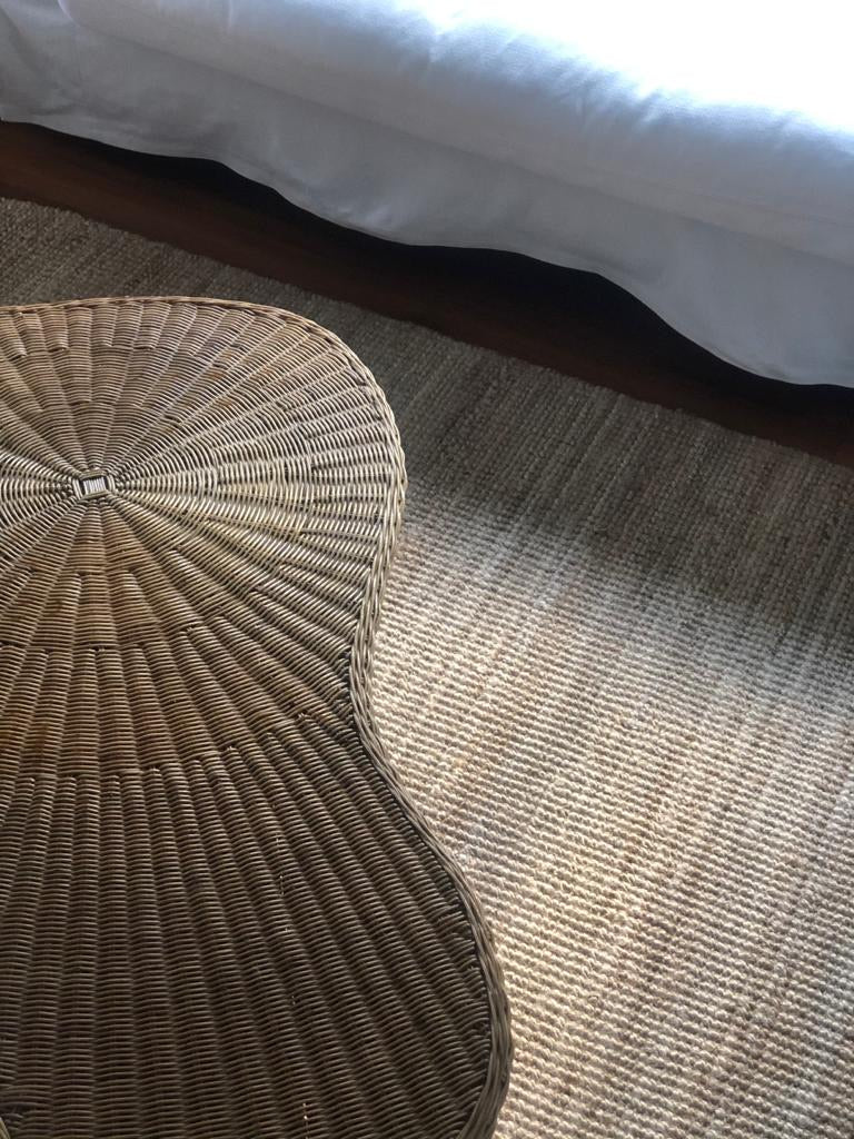 1950s Boomerang Wicker Coffee Table