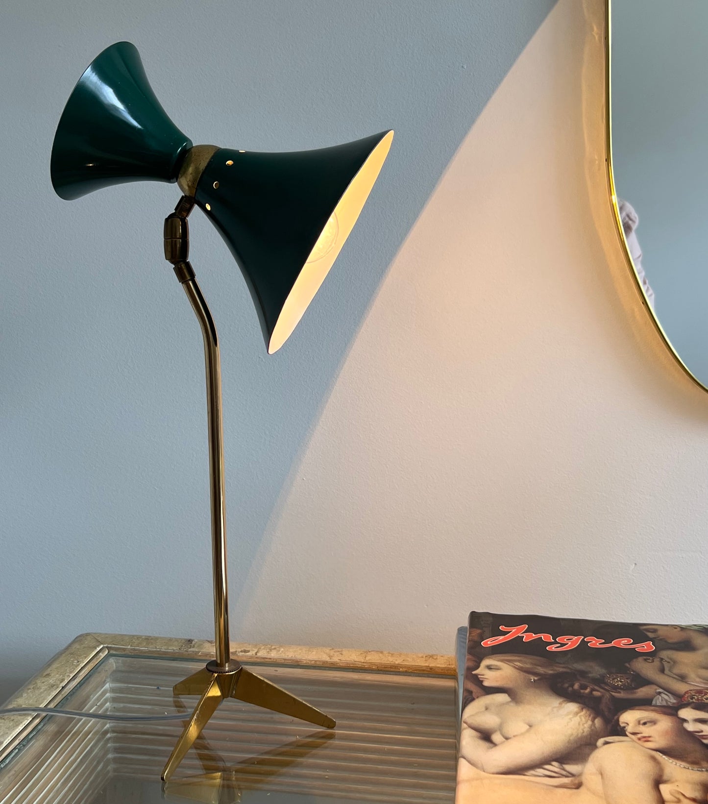 - Green Table Lamp, Italy 1950s