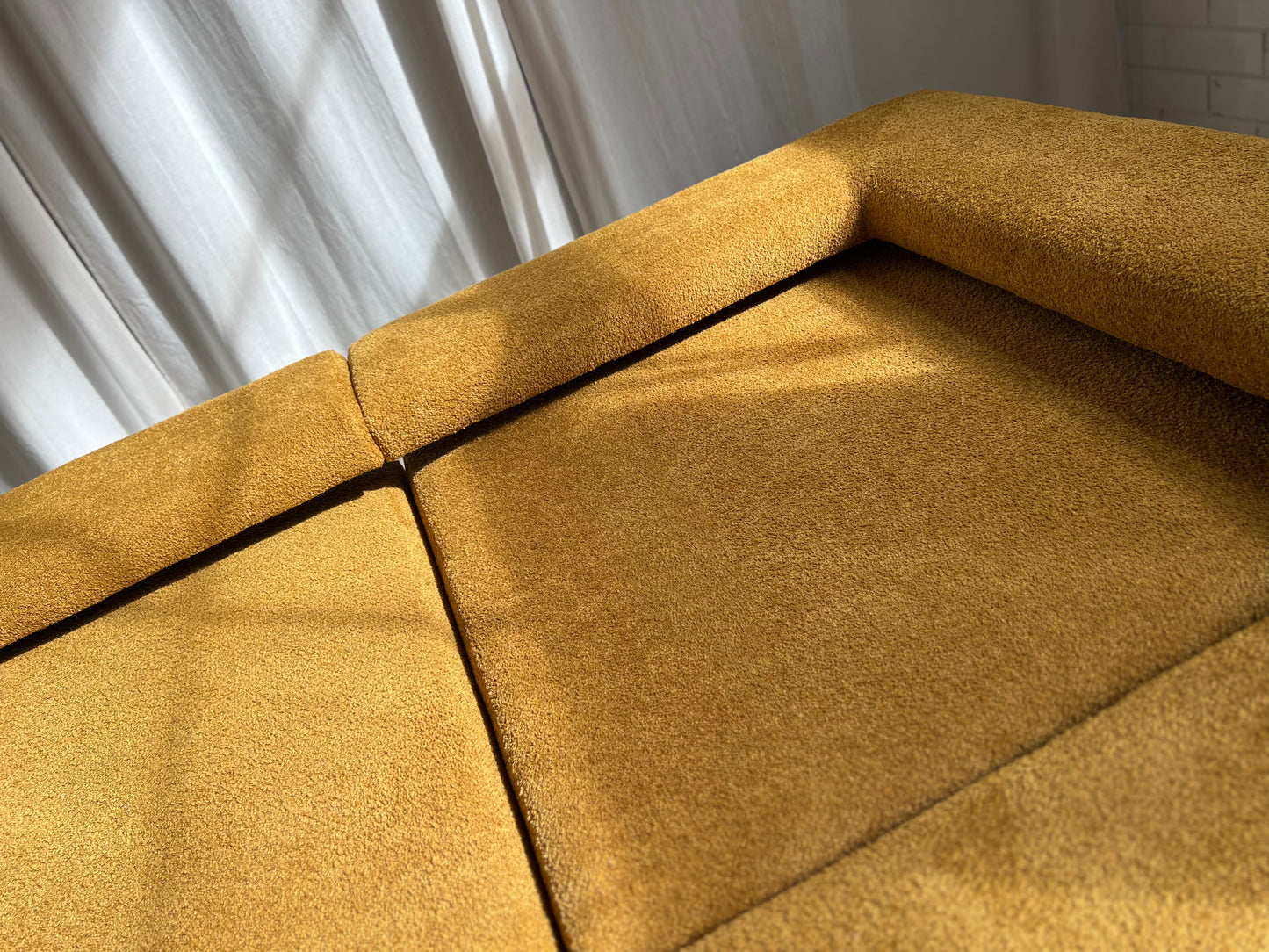 - Bespoke Large Mustard Bouclé Modular Sofa